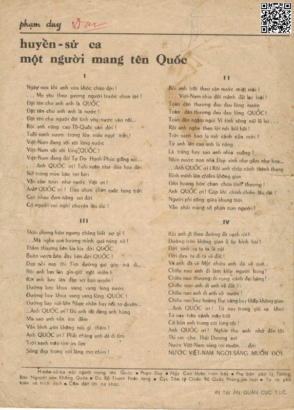 Page 8 of Sheet music PDF Huyền sử ca một người mang tên Quốc - Phạm Duy