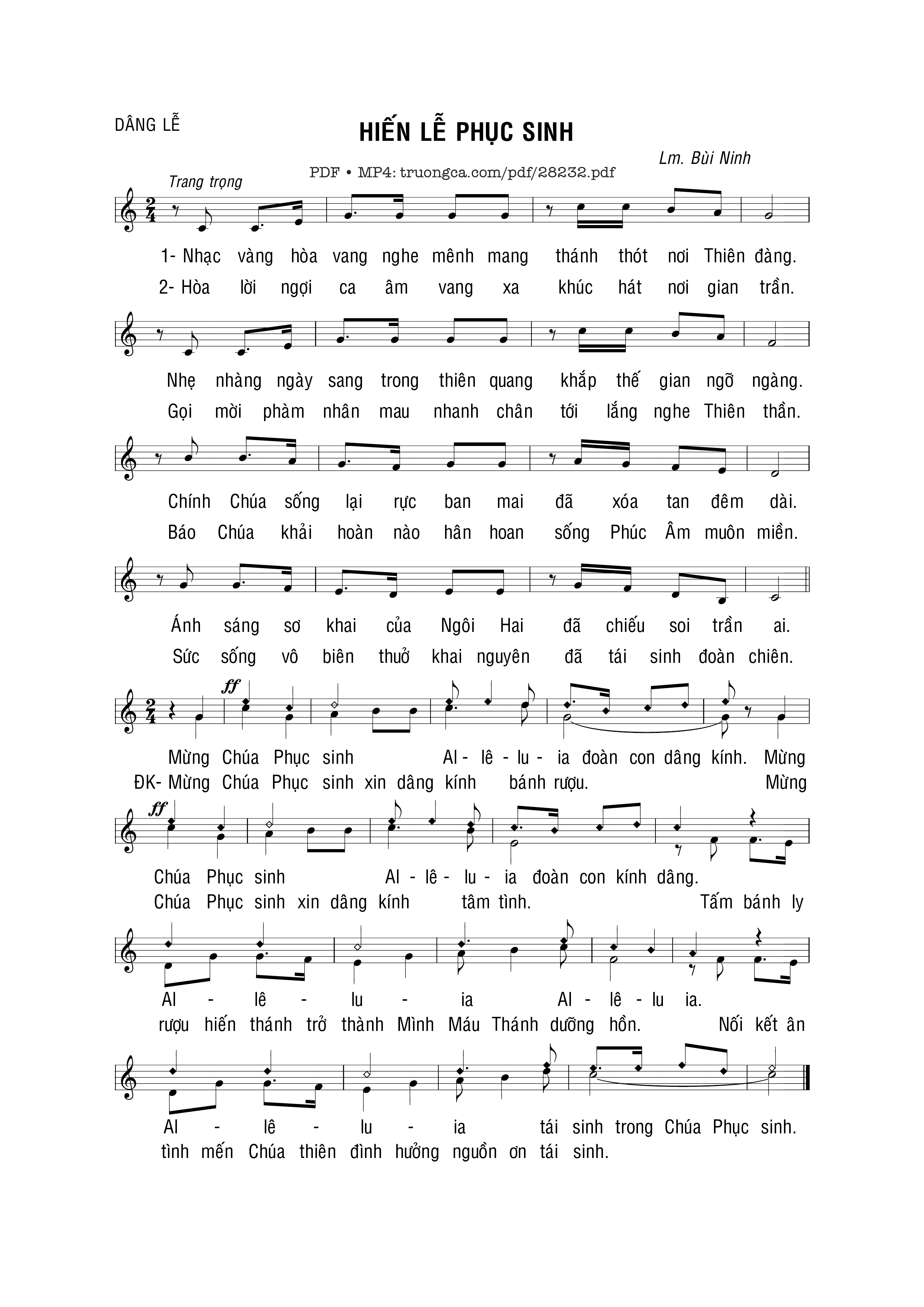 Sheet PDF of Hiến Lễ Phục Sinh