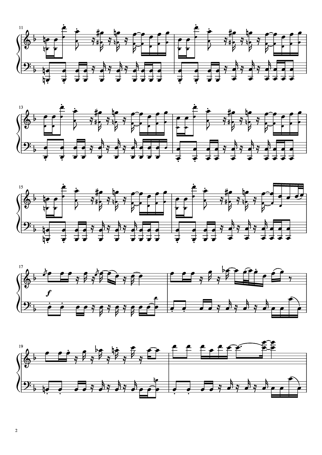 Page 2 of Sheet music PDF Piano Undertale - Megalovania Piano - Composed by Toby Fox