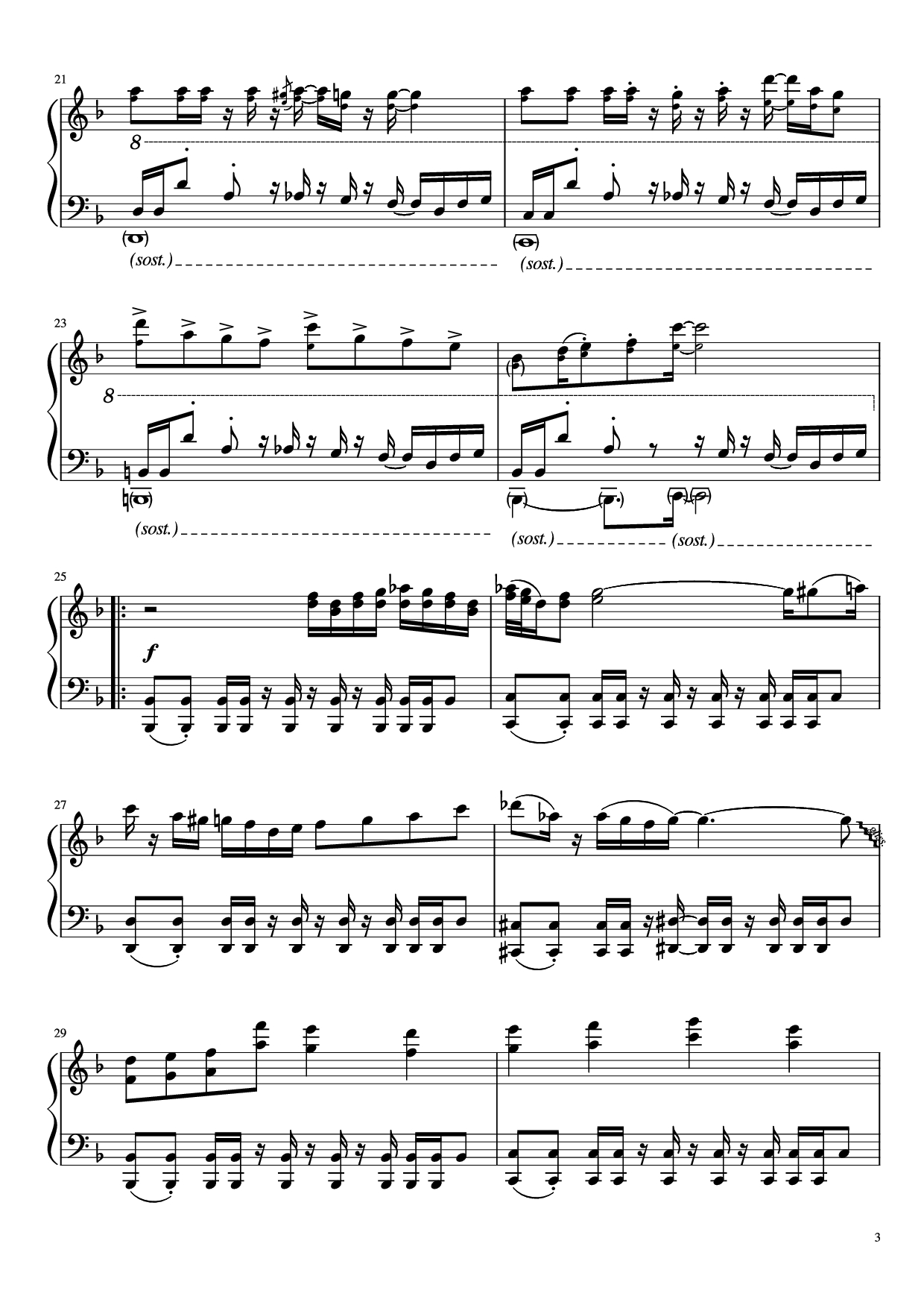Page 3 of Sheet music PDF Piano Undertale - Megalovania Piano - Composed by Toby Fox