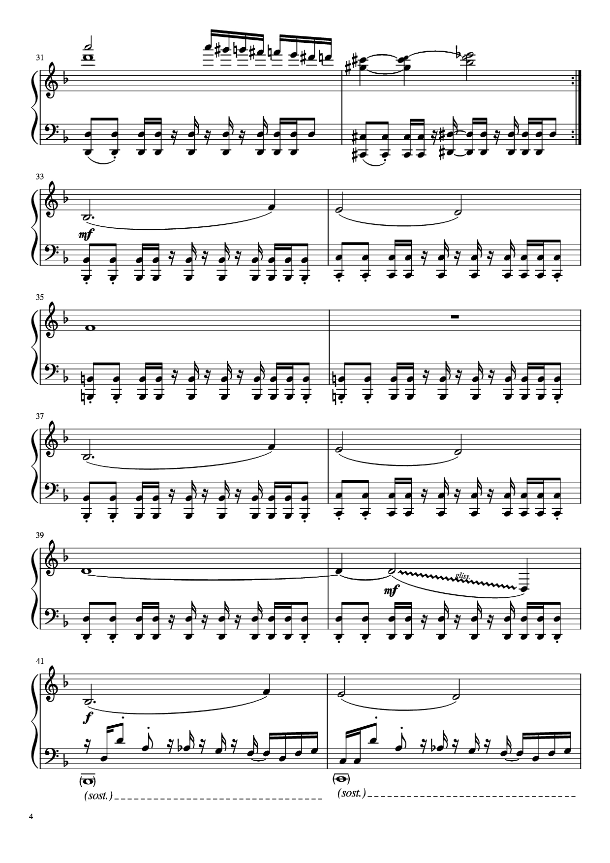 Page 4 of Sheet music PDF Piano Undertale - Megalovania Piano - Composed by Toby Fox