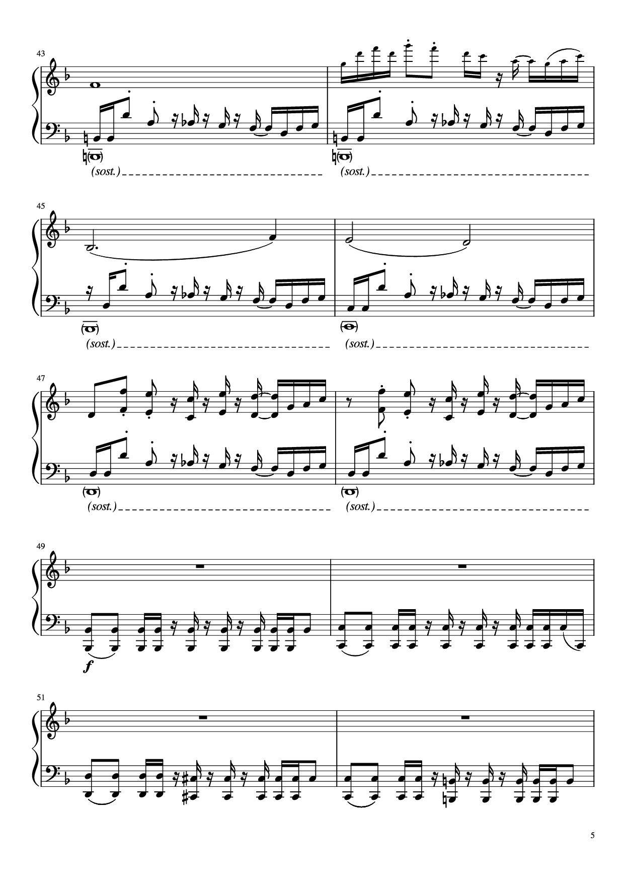 Page 5 of Sheet music PDF Piano Undertale - Megalovania Piano - Composed by Toby Fox
