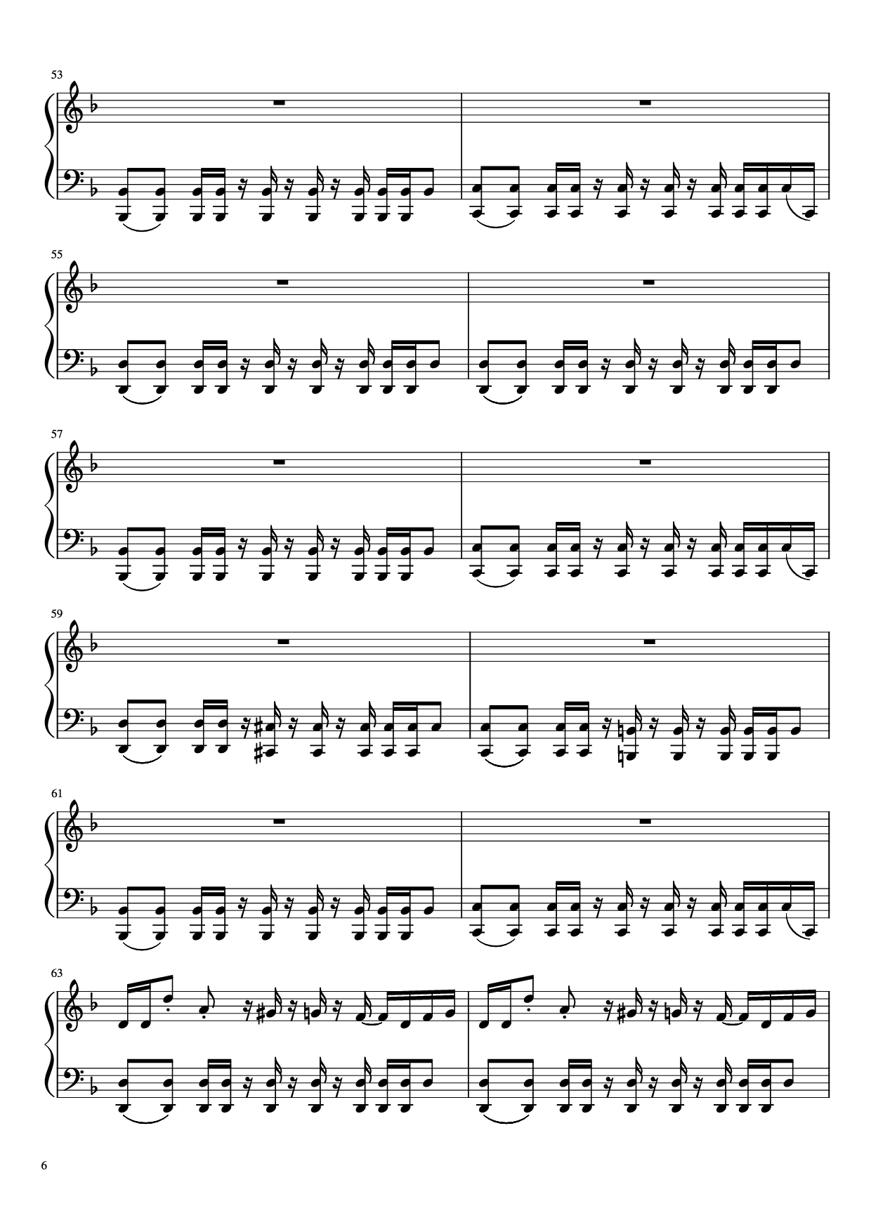 Page 6 of Sheet music PDF Piano Undertale - Megalovania Piano - Composed by Toby Fox