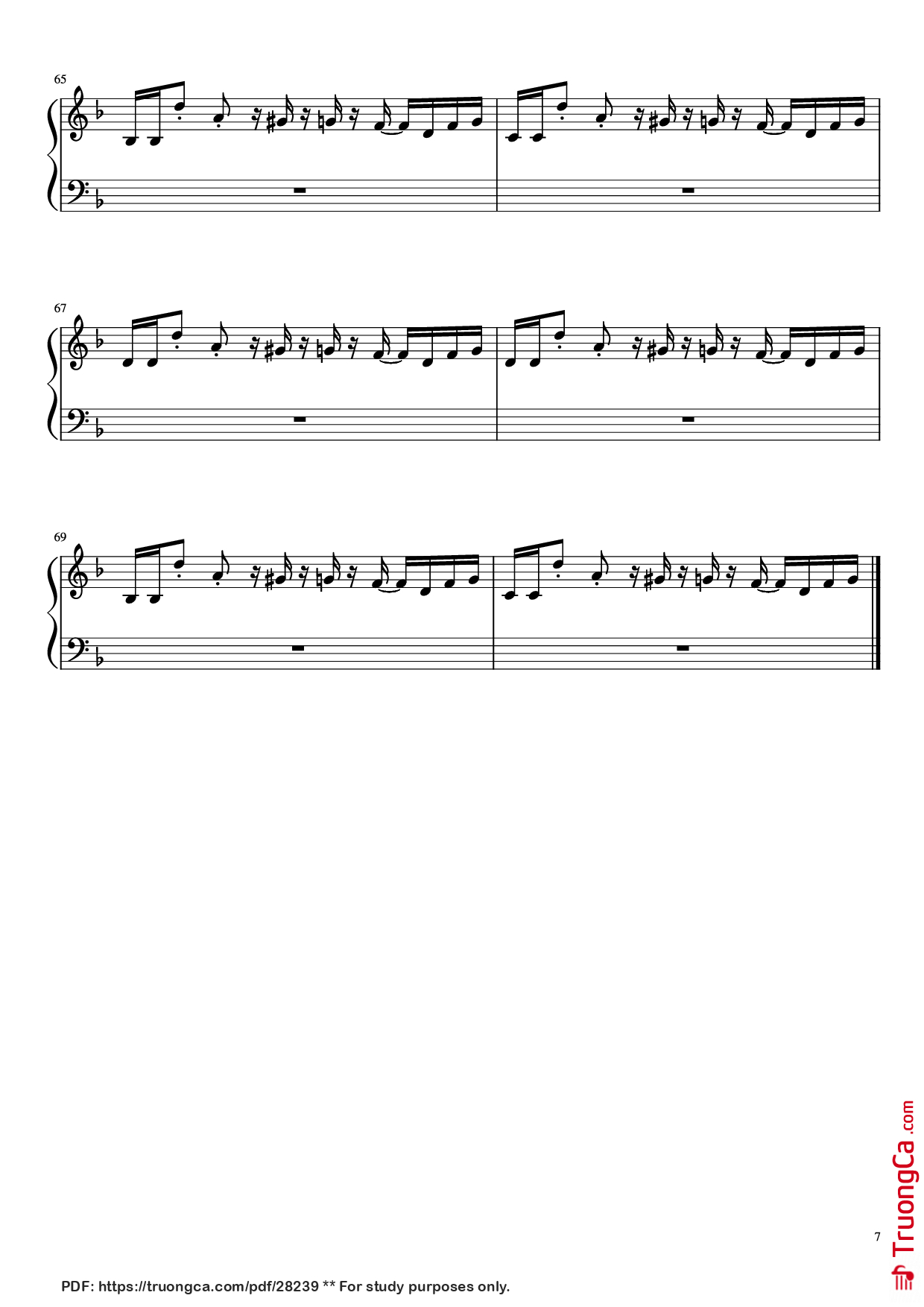 Page 7 of Sheet music PDF Piano Undertale - Megalovania Piano - Composed by Toby Fox