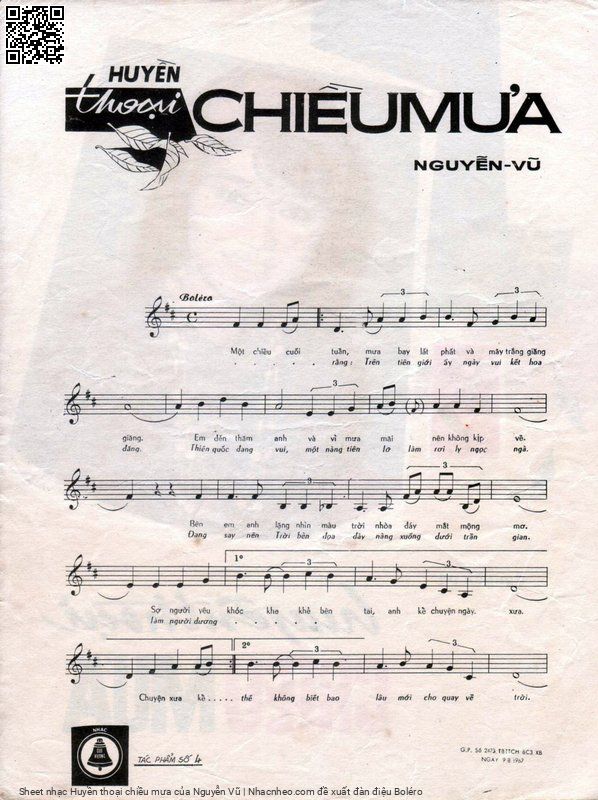 Page 2 of Sheet music PDF Huyền thoại chiều mưa - Nguyễn Vũ