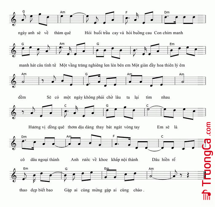 Page 2 of Sheet music PDF Hỏi vợ ngoại thành - Giao Tiên