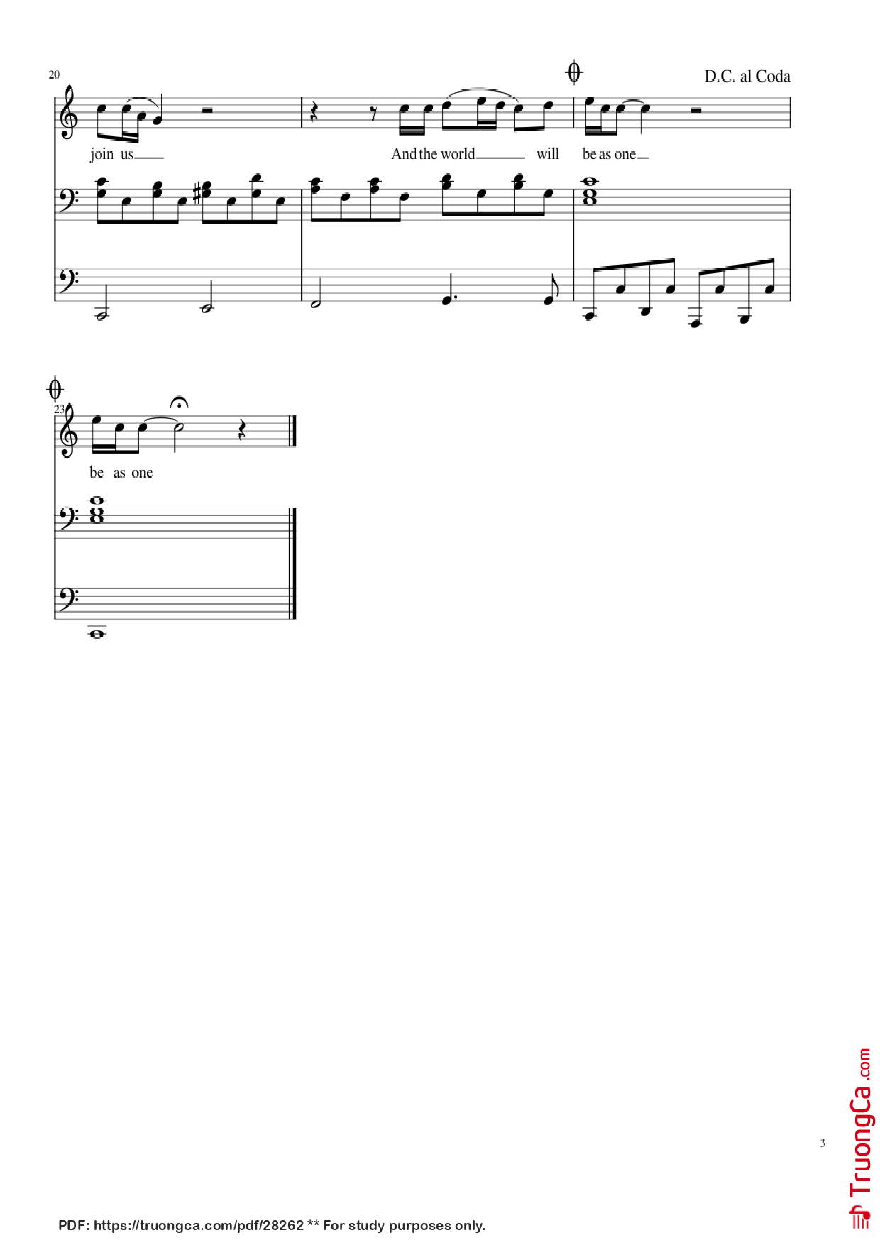 Page 3 of Sheet music PDF Piano Imagine Piano & Vocal - John Lennon