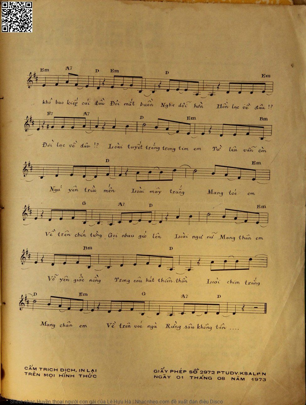 Page 3 of Sheet music PDF Huyền thoại người con gái - Lê Hựu Hà