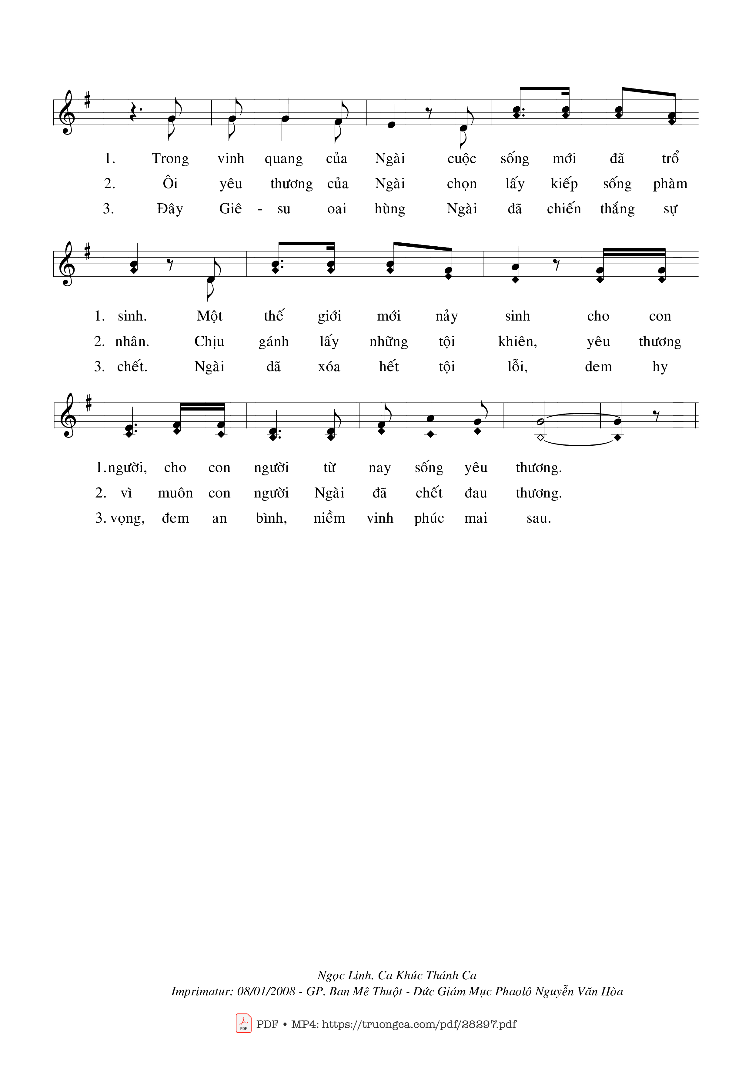 Page 2 of Sheet music PDF Vinh Quang Phục Sinh - Ngọc Linh