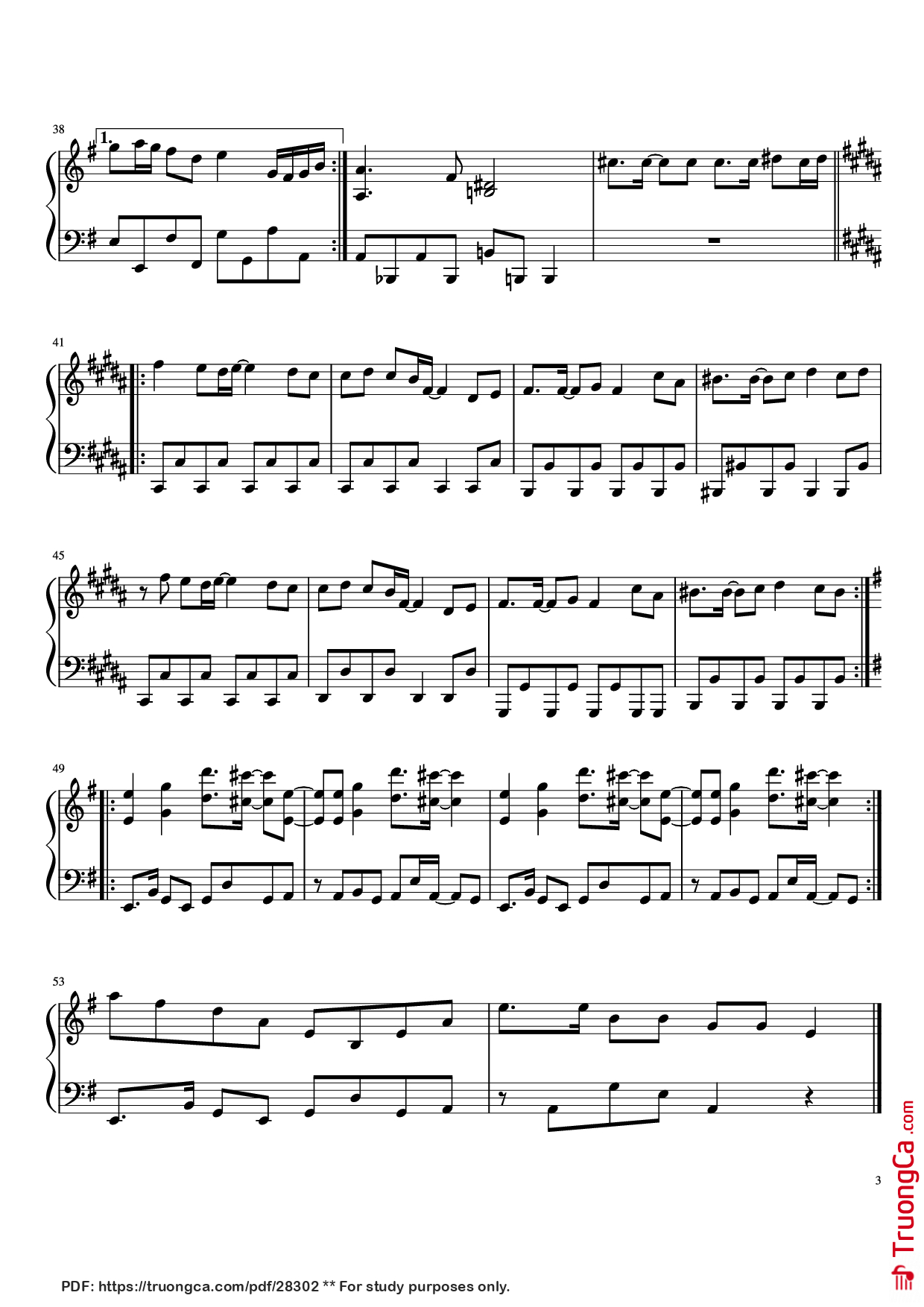 Page 3 of Sheet music PDF Piano Death by Glamour Piano - By: Toby Fox