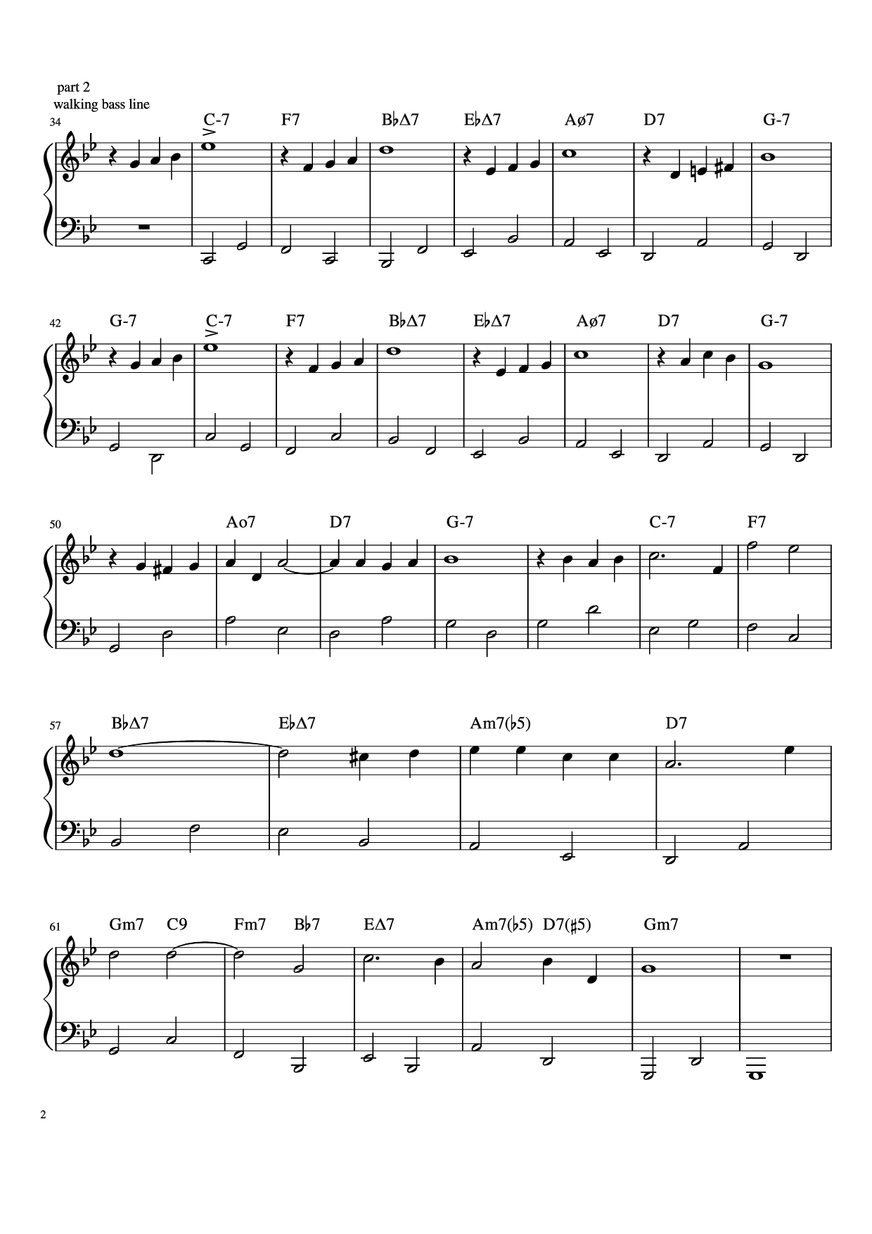 Page 2 of Sheet music PDF Piano Autumn Leaves Piano Easy - Joseph Kosma