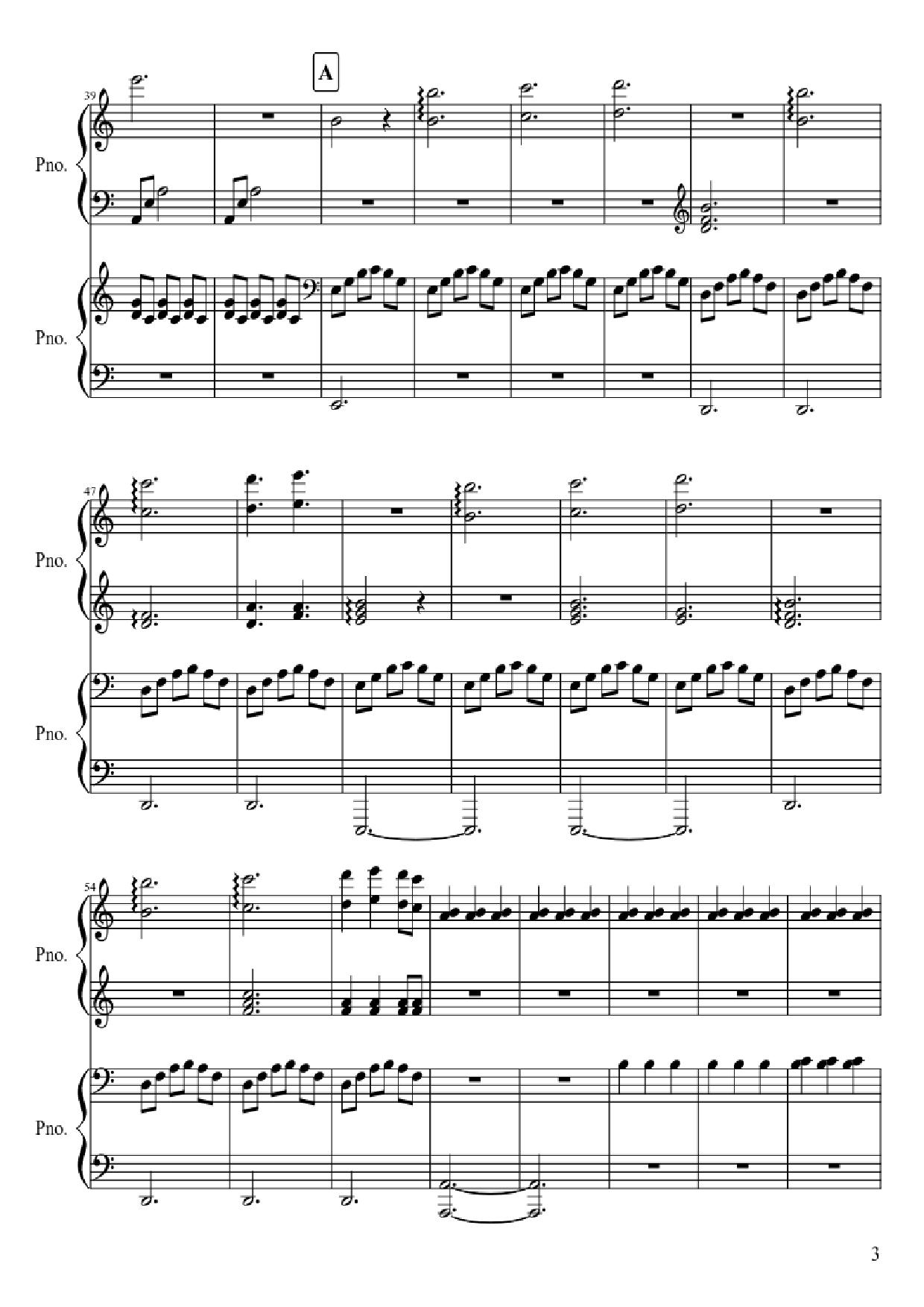 Page 3 of Sheet music PDF Piano Gwyn, Lord of Cinder Piano - Composed by Motoi Sakuraba