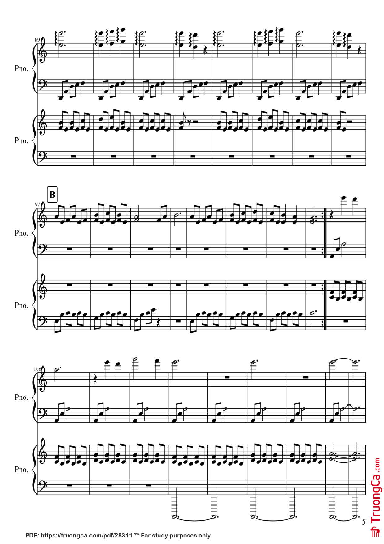 Page 5 of Sheet music PDF Piano Gwyn, Lord of Cinder Piano - Composed by Motoi Sakuraba