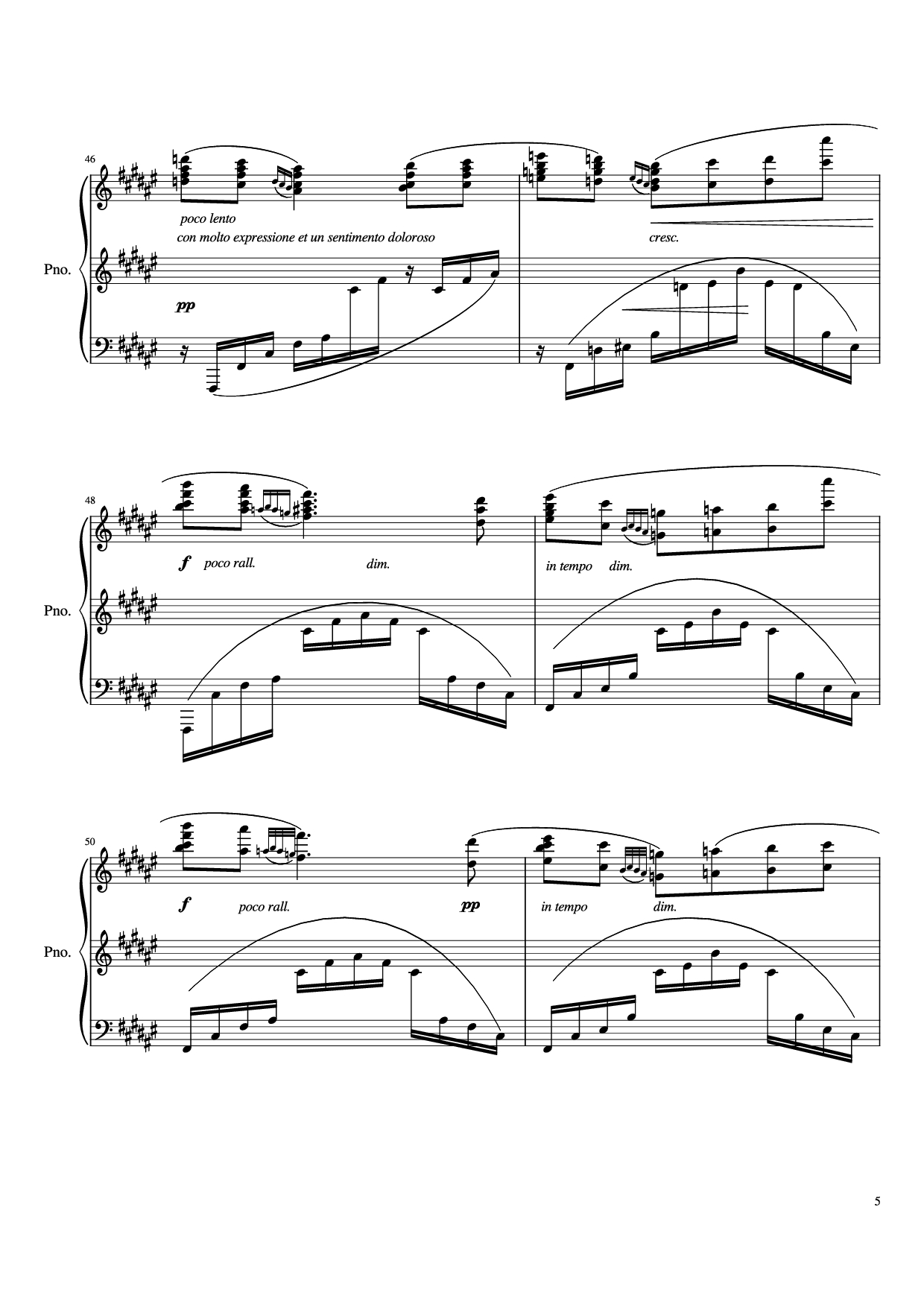 Page 5 of Sheet music PDF Piano IV. Quejas o la Maja y el Ruiseñor Piano - Enrique Granados