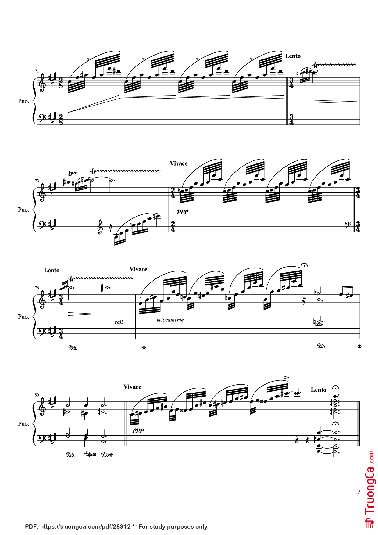 Page 7 of Sheet music PDF Piano IV. Quejas o la Maja y el Ruiseñor Piano - Enrique Granados