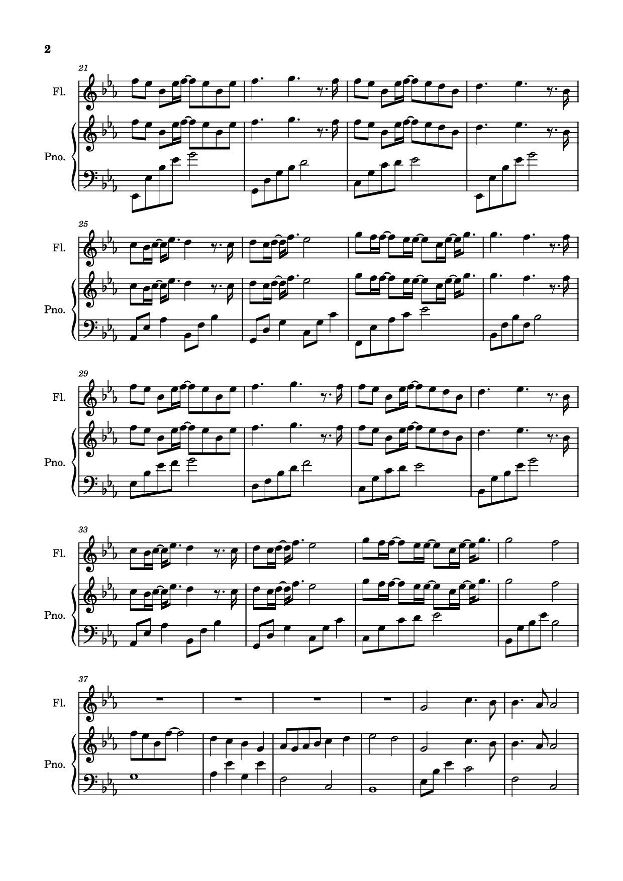 Page 2 of Sheet music PDF Piano 离开你以后 Piano-Flute - Eric 周兴哲