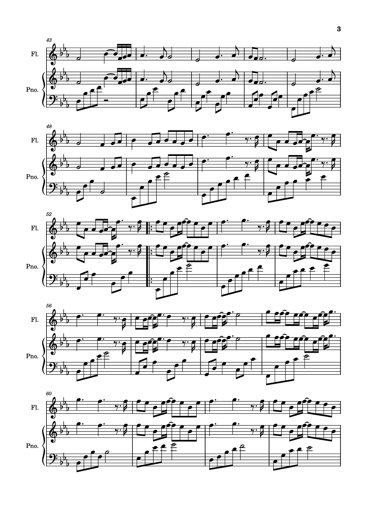 Page 3 of Sheet music PDF Piano 离开你以后 Piano-Flute - Eric 周兴哲