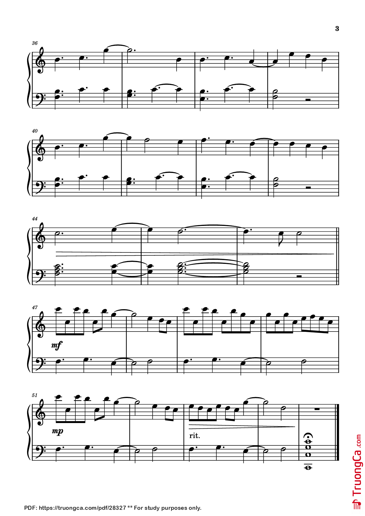 Page 3 of Sheet music PDF Piano A Thousand Miles Piano - VANESSA CARLTON