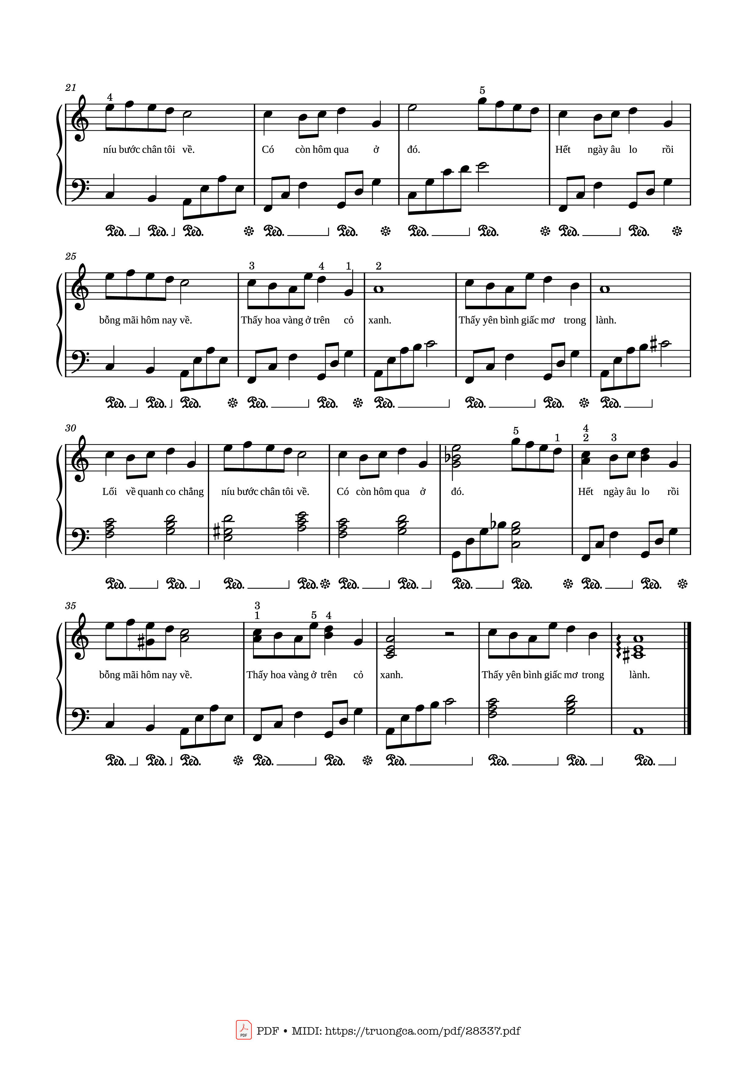 Page 2 of Sheet music PDF Piano Tôi thấy hoa vàng trên cỏ xanh Piano - Châu Đăng Khoa, Legato team