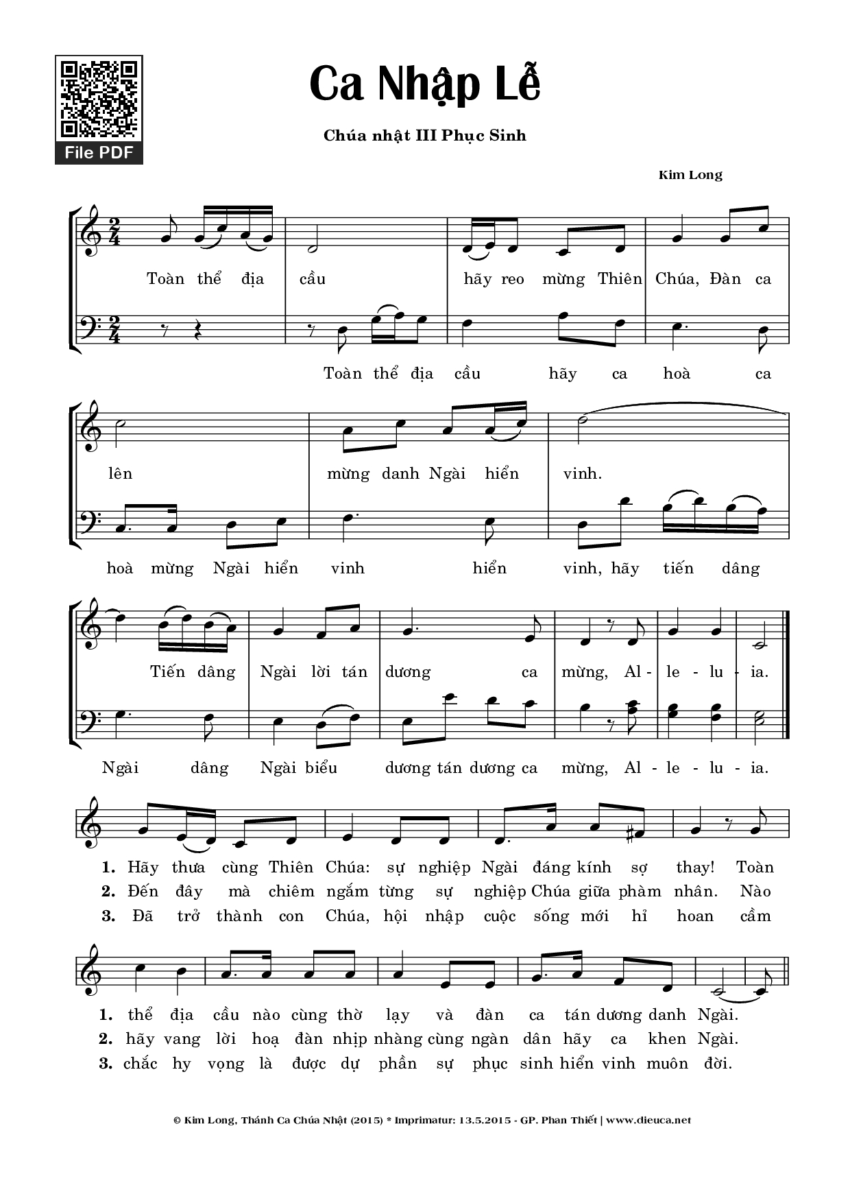 Toàn thể địa cầu hãy reo mừng Thiên Chúa, Trang 2