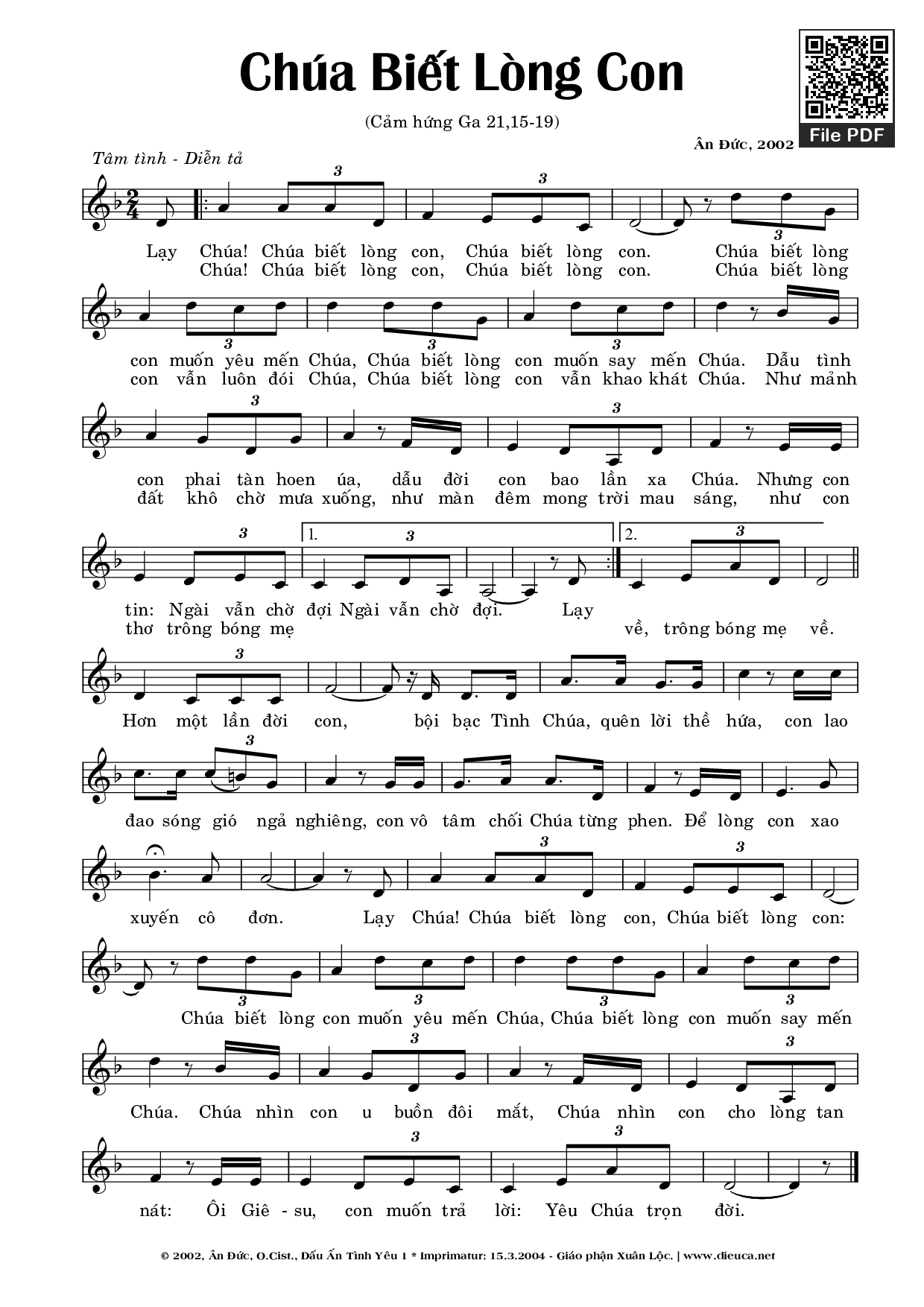 Chúa Biết Lòng Con