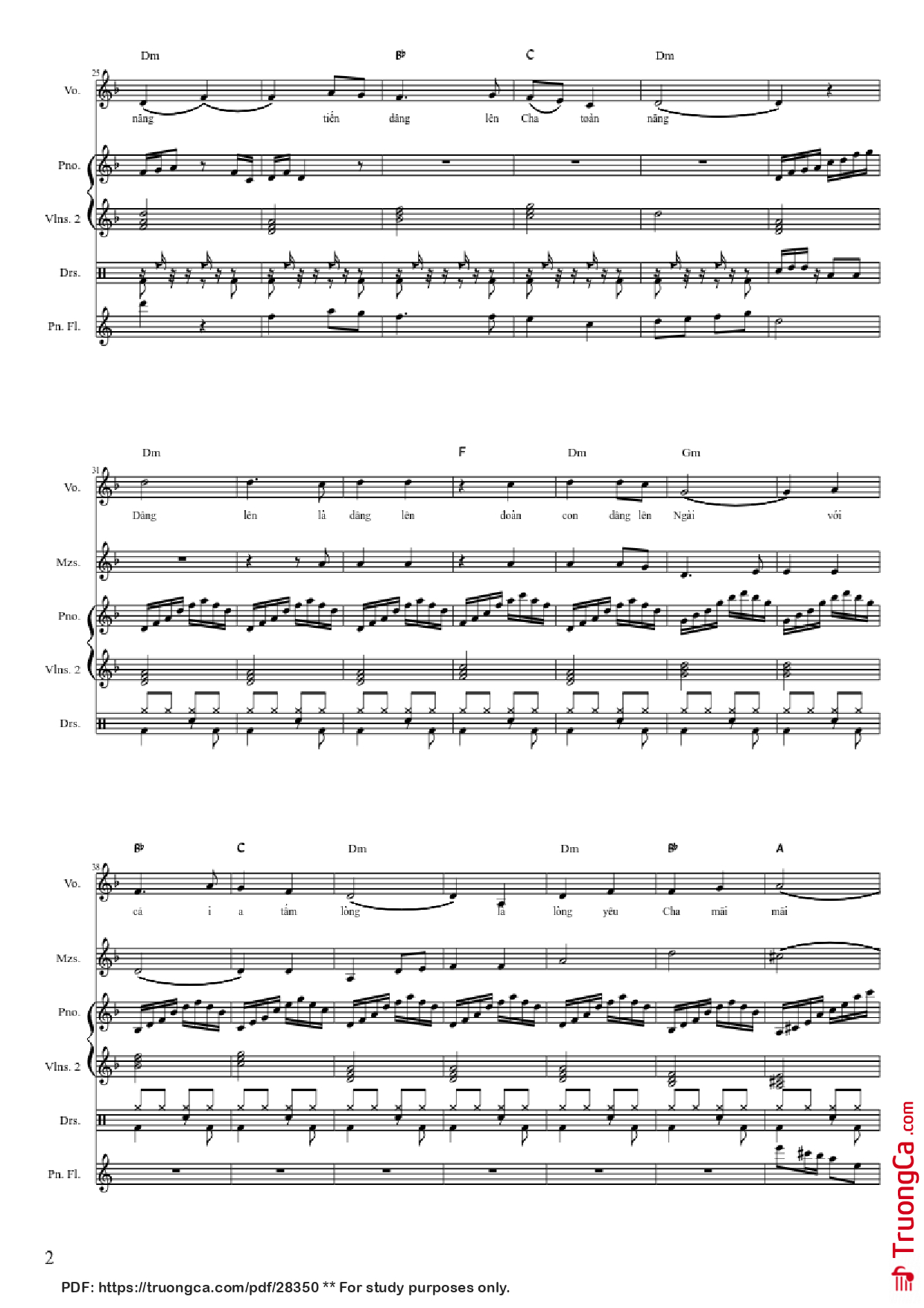 Page 2 of Sheet music PDF Piano Của lễ tình yêu Piano Violin hợp xướng - Viết Chung