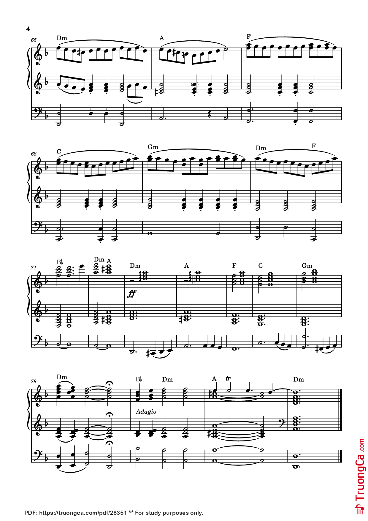 Page 4 of Sheet music PDF Sarabande - Georg Friedrich Händel (1685-1759
