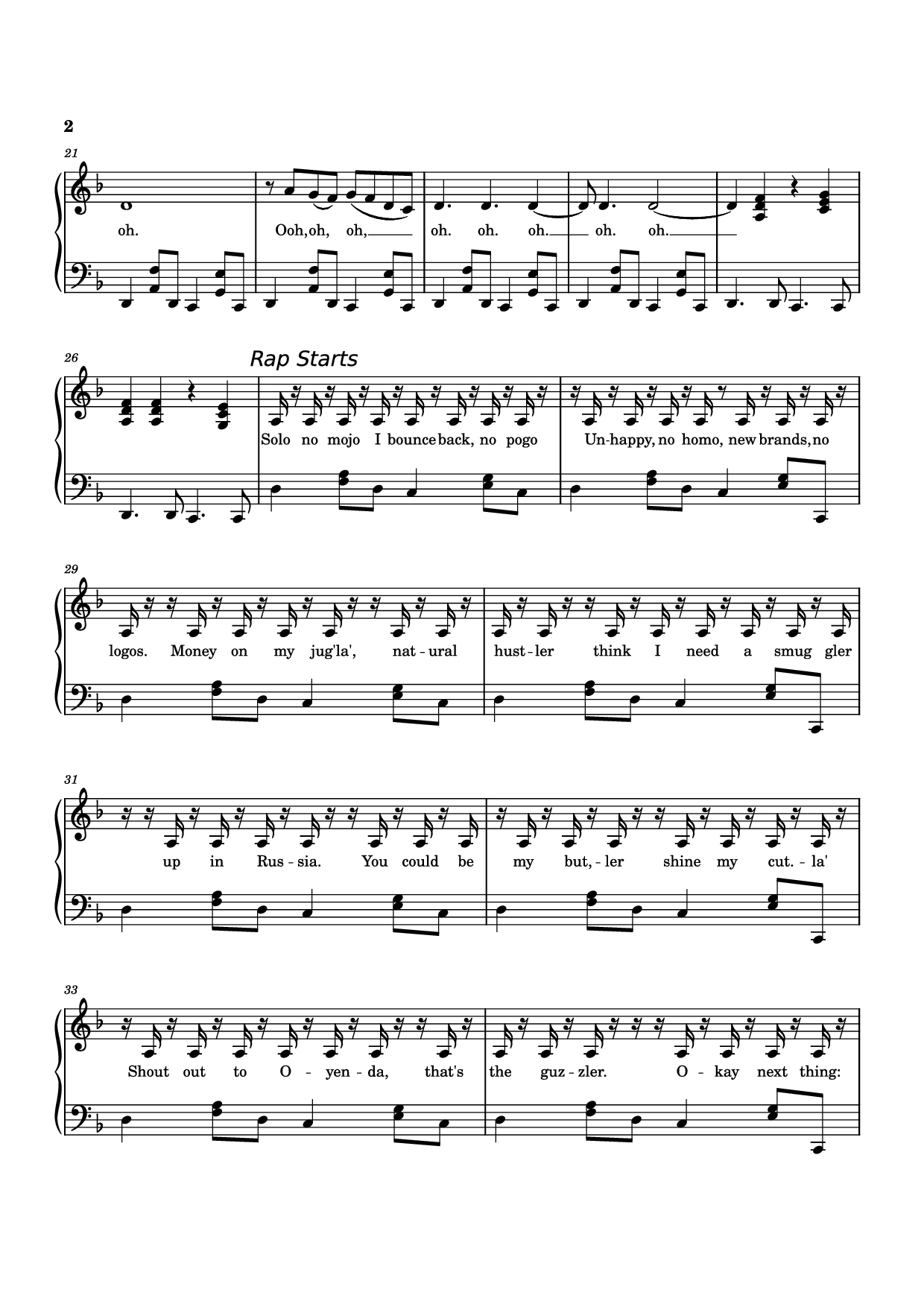 Page 2 of Sheet music PDF Anxiety Piano - Doechii
