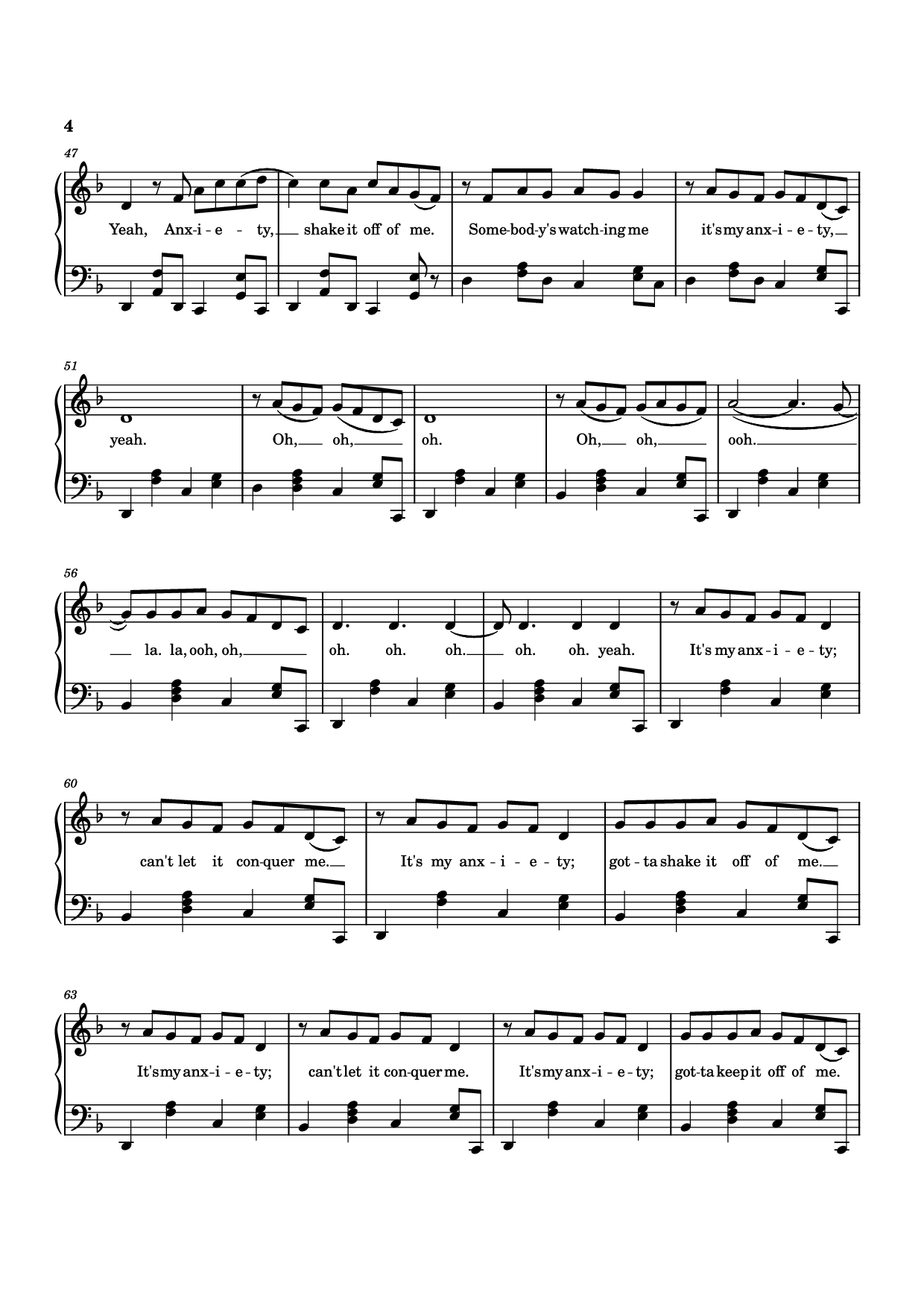 Page 4 of Sheet music PDF Anxiety Piano - Doechii