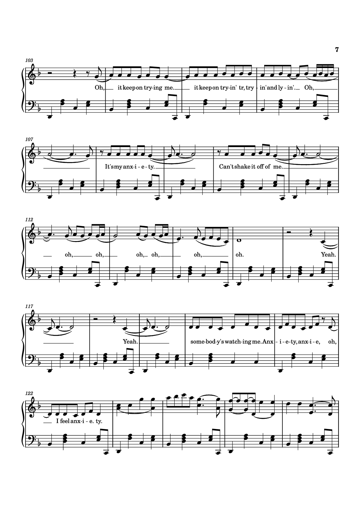 Page 7 of Sheet music PDF Anxiety Piano - Doechii