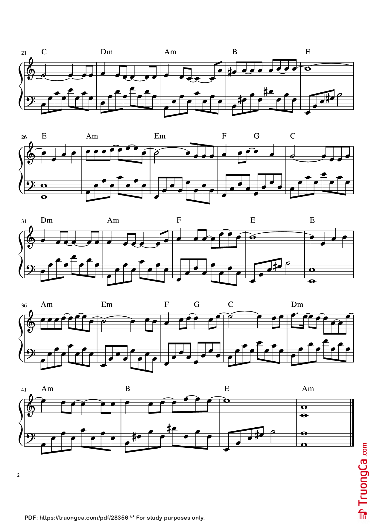 Page 2 of Sheet music PDF Piano Đừng Như Thói Quen Piano - Dương Khắc Linh