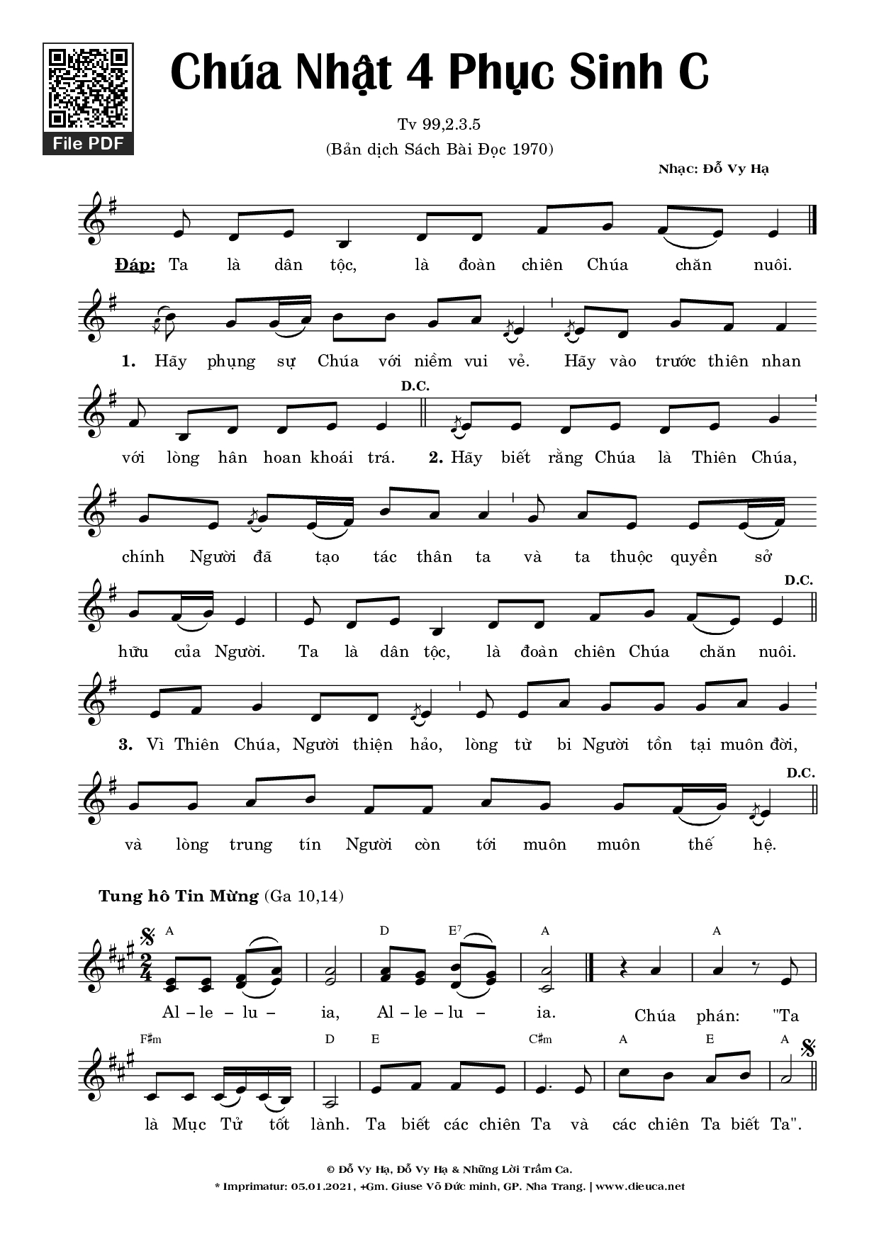 Page 1 of Sheet music PDF Thánh Vịnh 99 (Cn4Psc) - Đỗ Vy Hạ