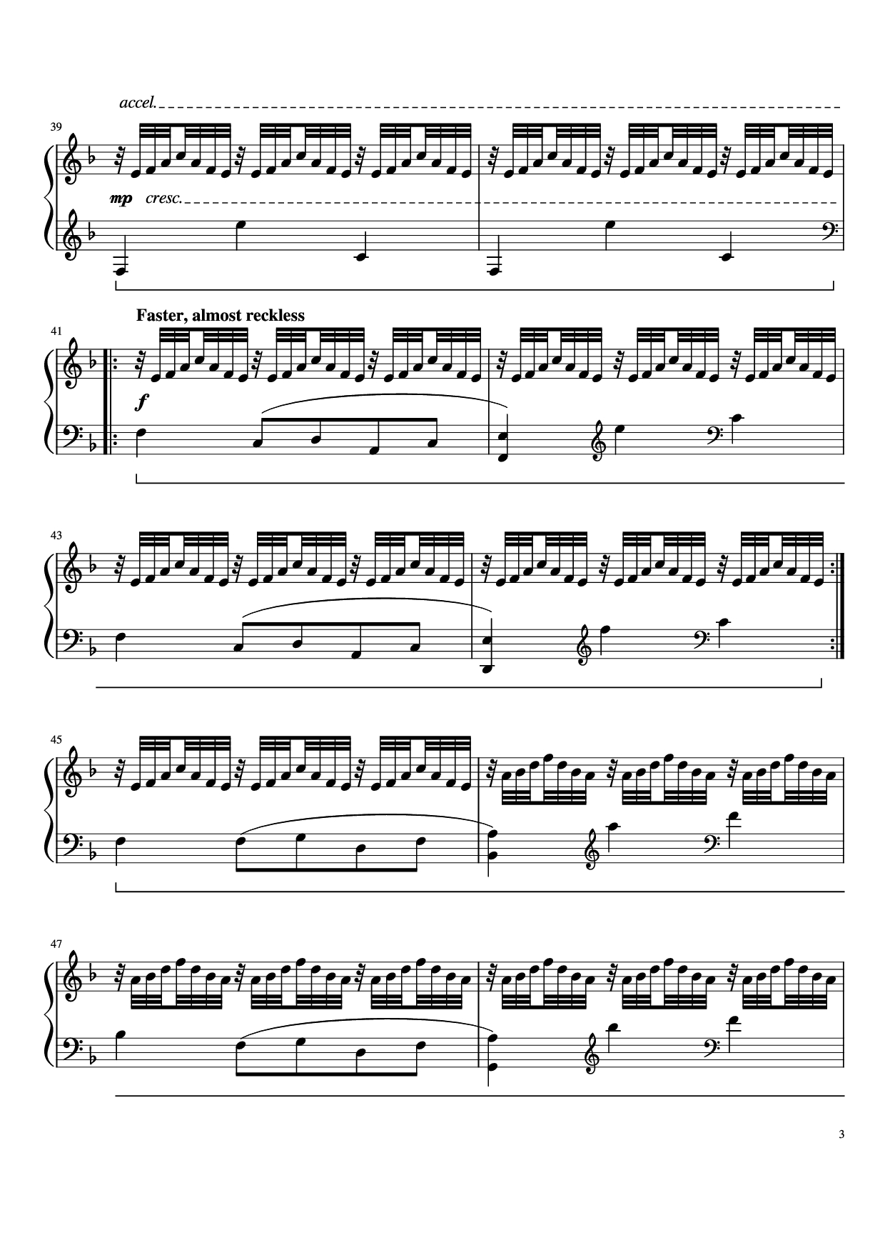 Page 3 of Sheet music PDF Piano Song on the Beach & Photograph Piano - Composed by William Butler and