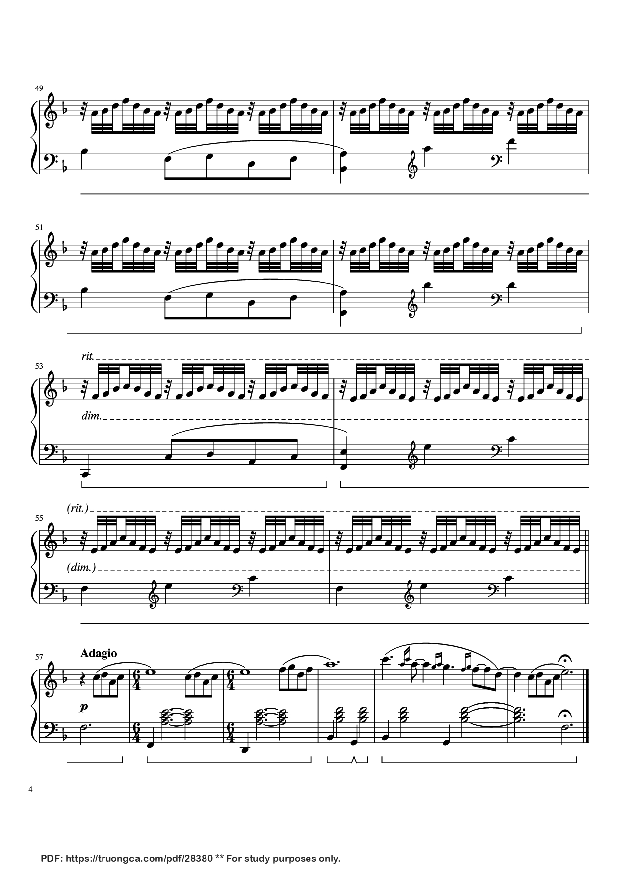 Page 4 of Sheet music PDF Piano Song on the Beach & Photograph Piano - Composed by William Butler and