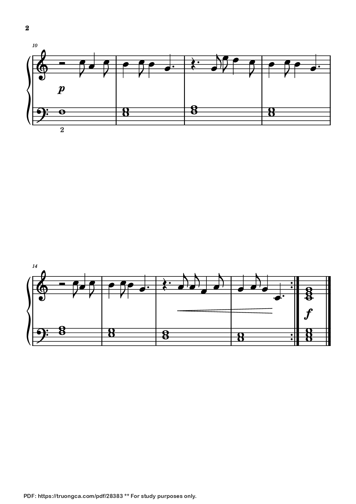 Page 2 of Sheet music PDF Piano Green Hill Zone from Sonic the Hedgehog Piano - MASATO NAKAMURA