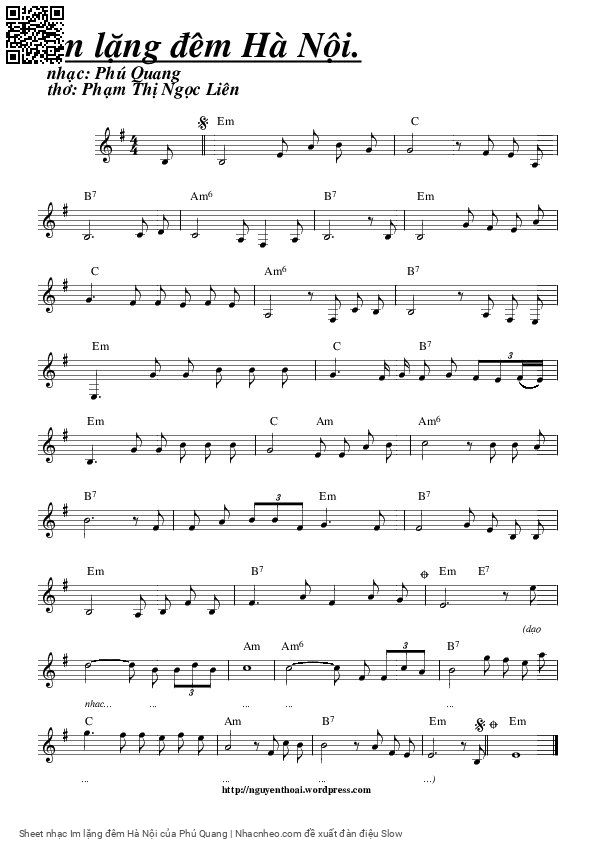 Sheet PDF of Im lặng đêm Hà Nội