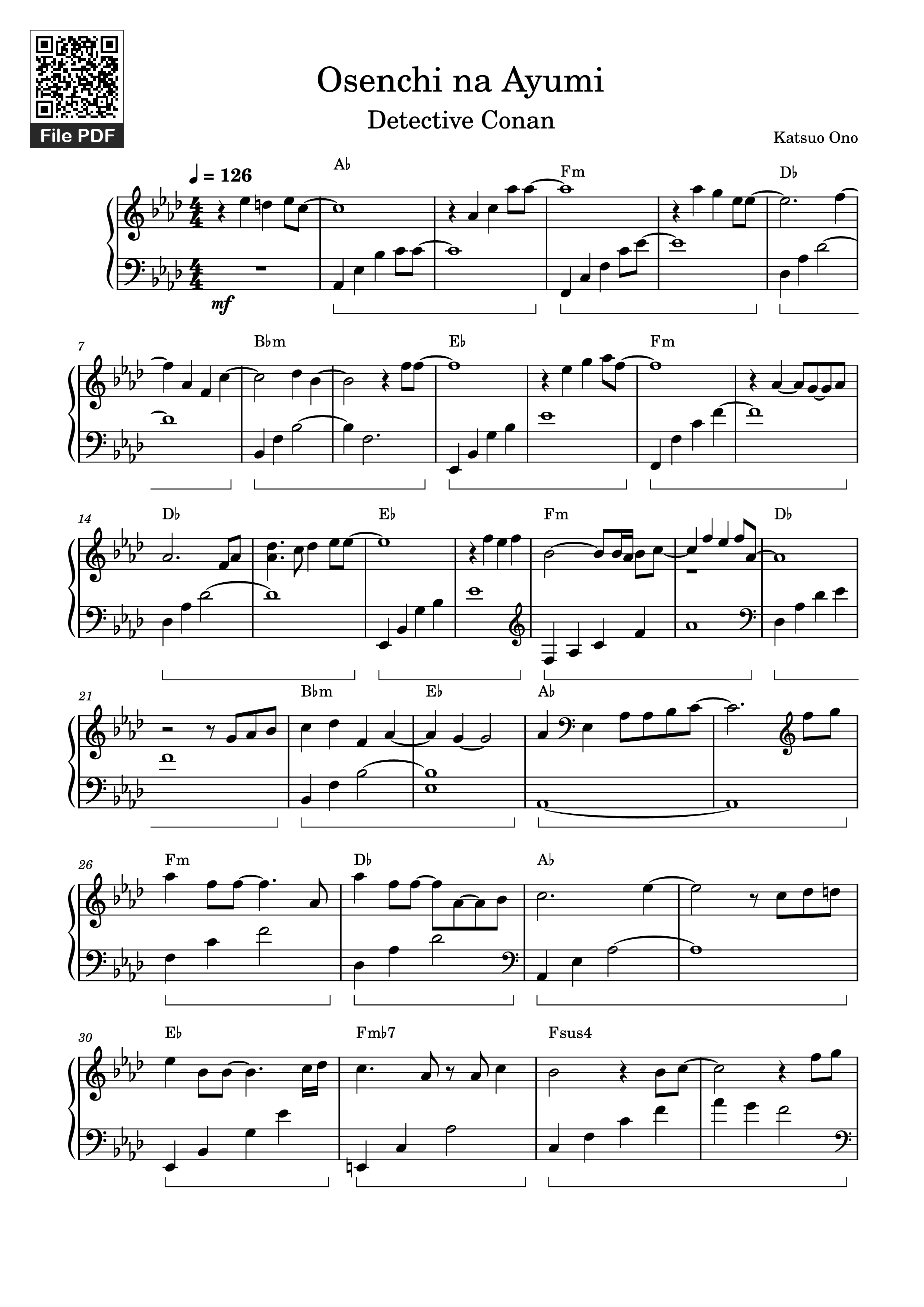 Page 1 of Sheet music PDF Piano Osenchi na Ayumi Piano - Katsuo Ono