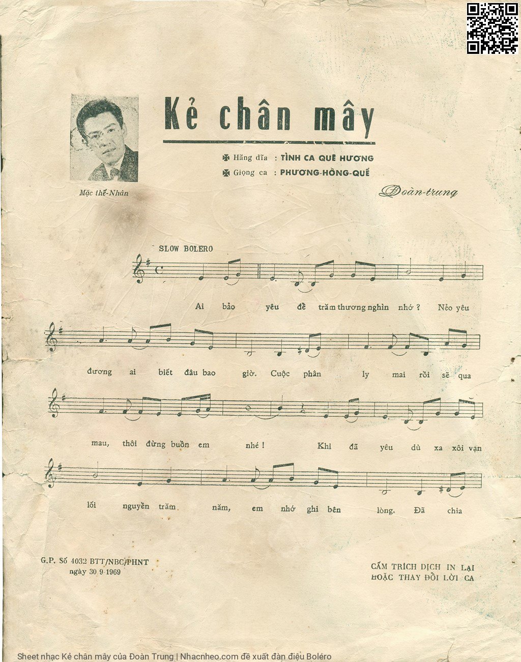 Page 2 of Sheet music PDF Kẻ chân mây - Đoàn Trung