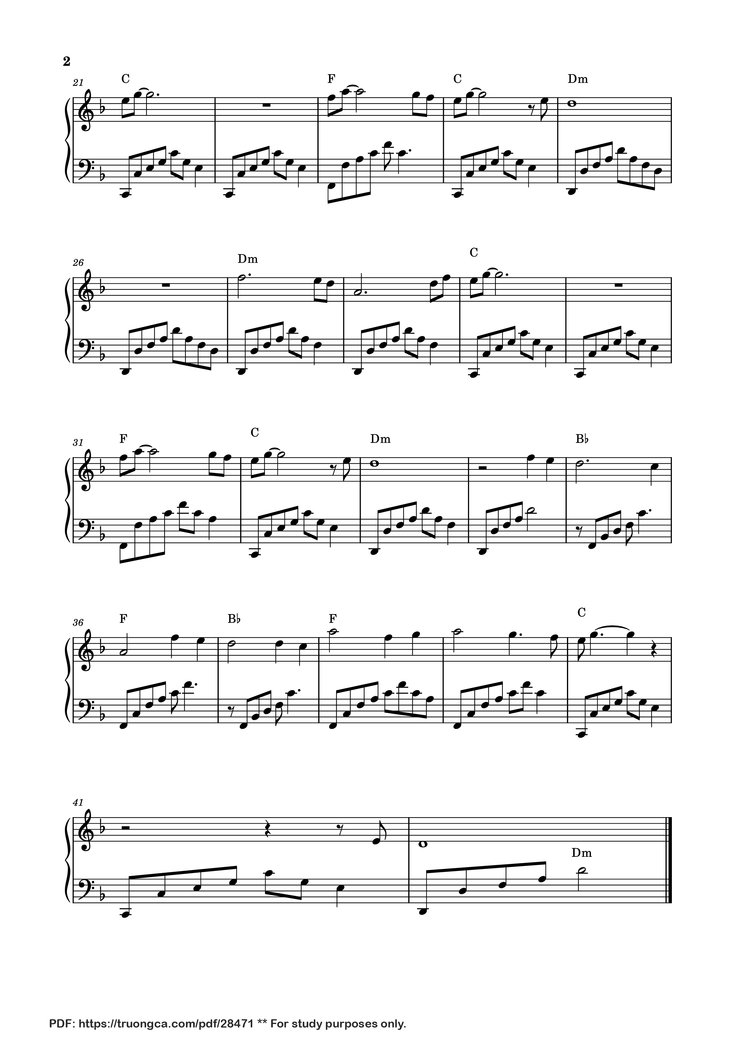 Page 2 of Sheet music PDF Piano The Last of Mohicans Piano - Undefined