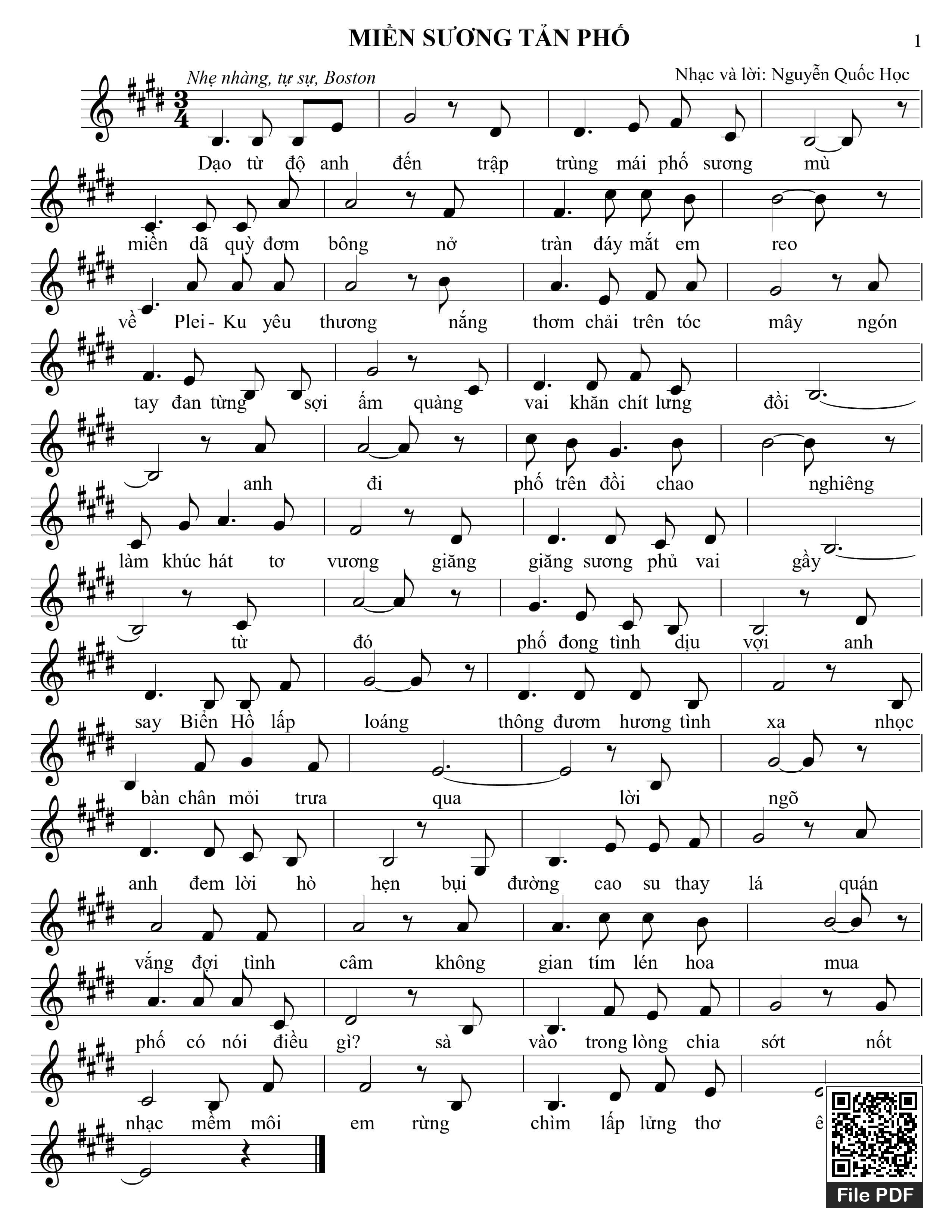 Sheet PDF of Miền sương tản phố