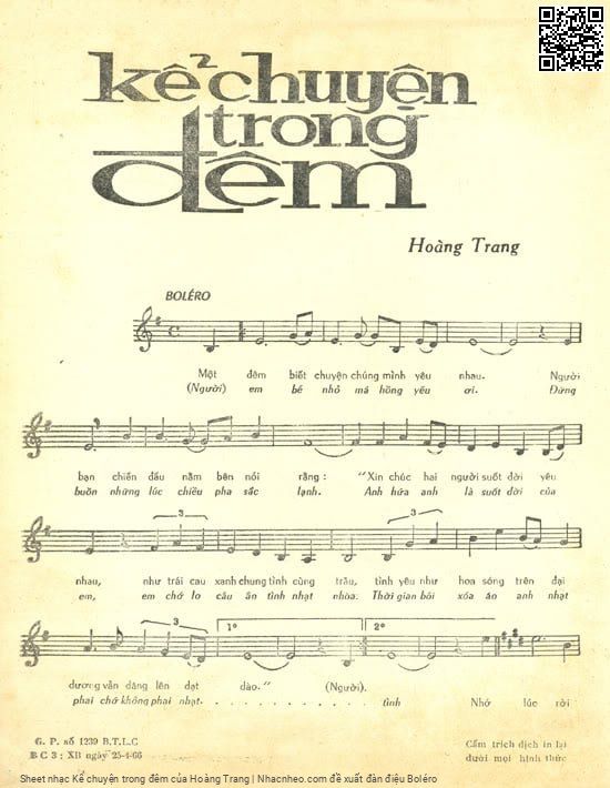 Page 2 of Sheet music PDF Kể chuyện trong đêm - Hoàng Trang