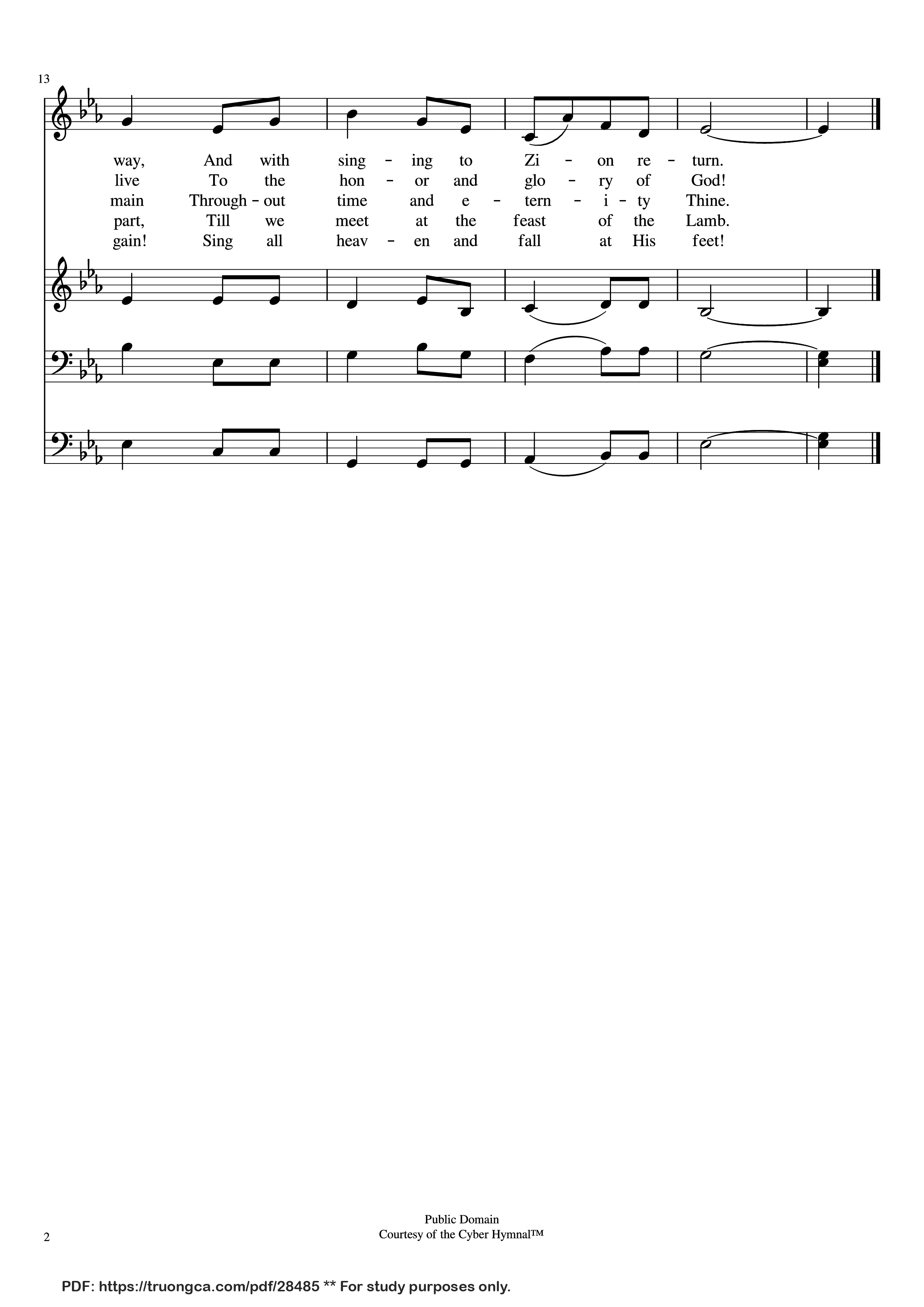 Page 2 of Sheet music PDF Piano Come Away to the Skies - Will­iam Walk­er
