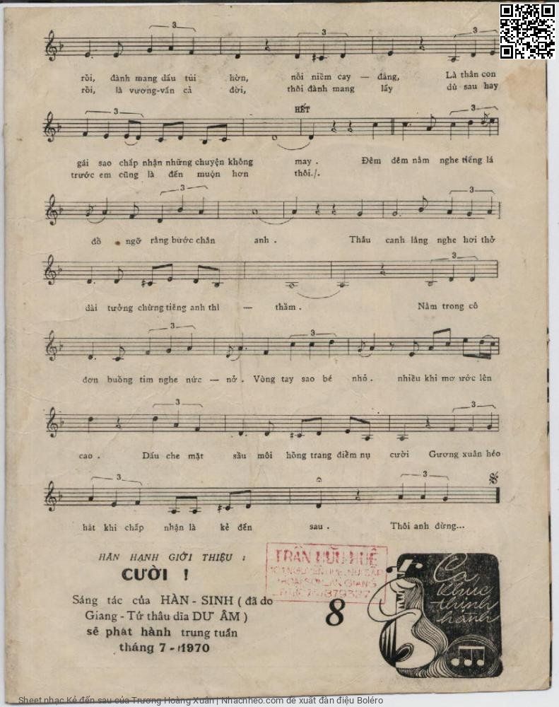 Page 3 of Sheet music PDF Kẻ đến sau - Trương Hoàng Xuân