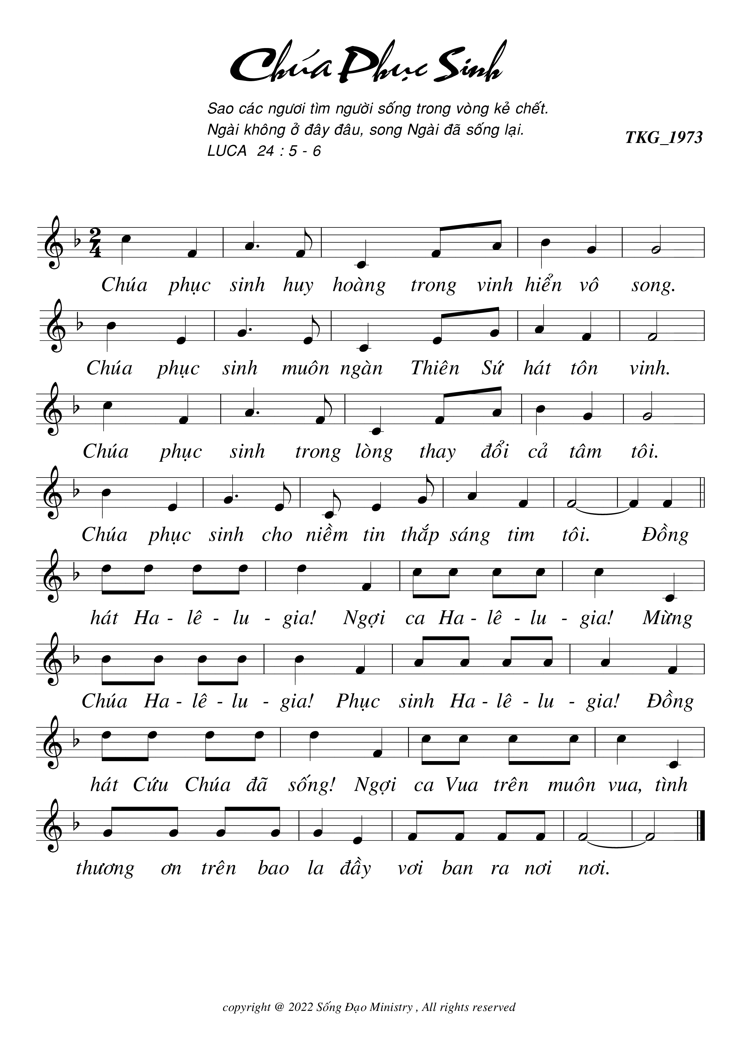 Page 2 of Sheet music PDF Liên khúc Chúa phục sinh - Thiên Kiều Giang