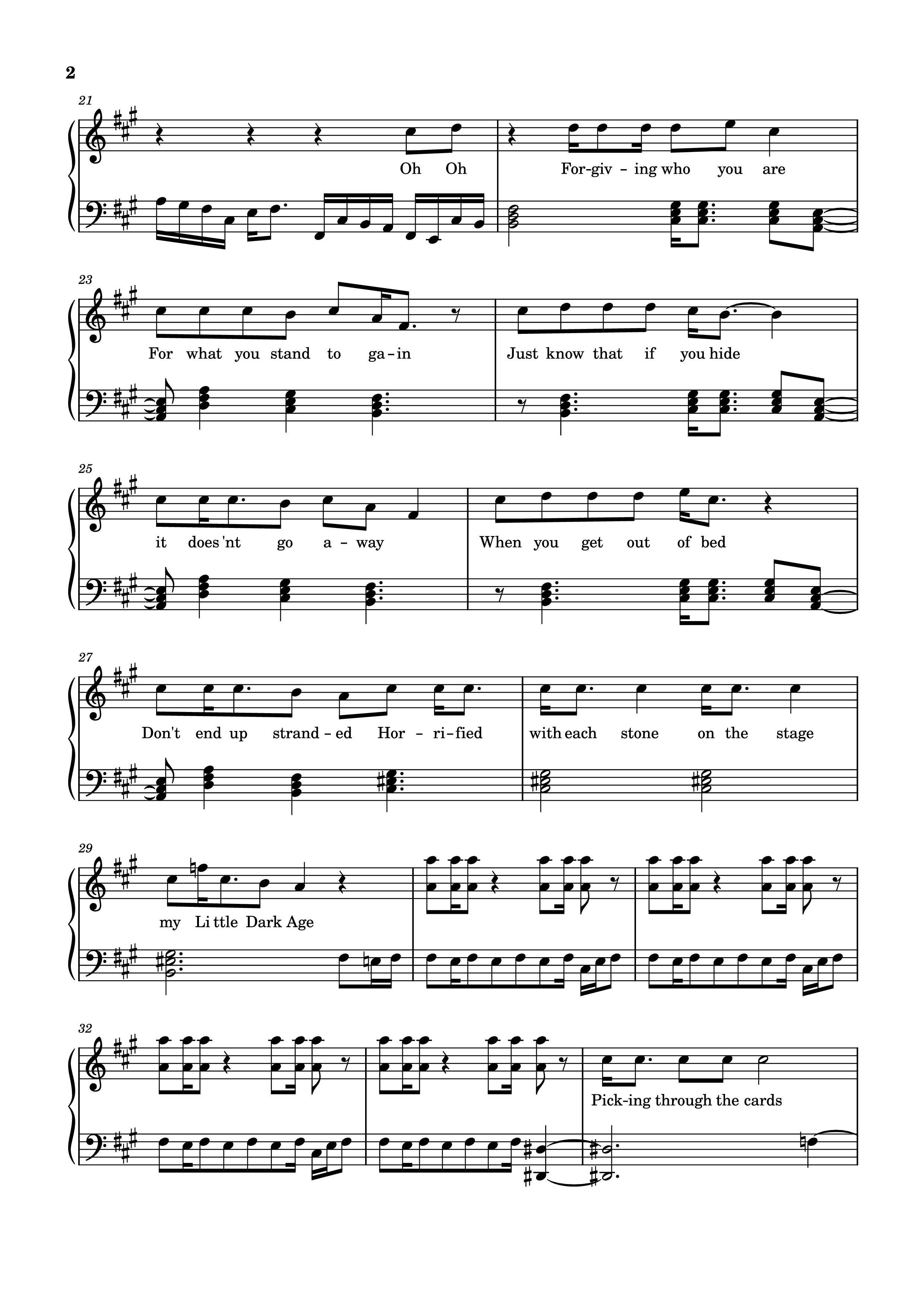 Page 2 of Sheet music PDF Piano Little Dark Age Piano - Orininal song by MGMT