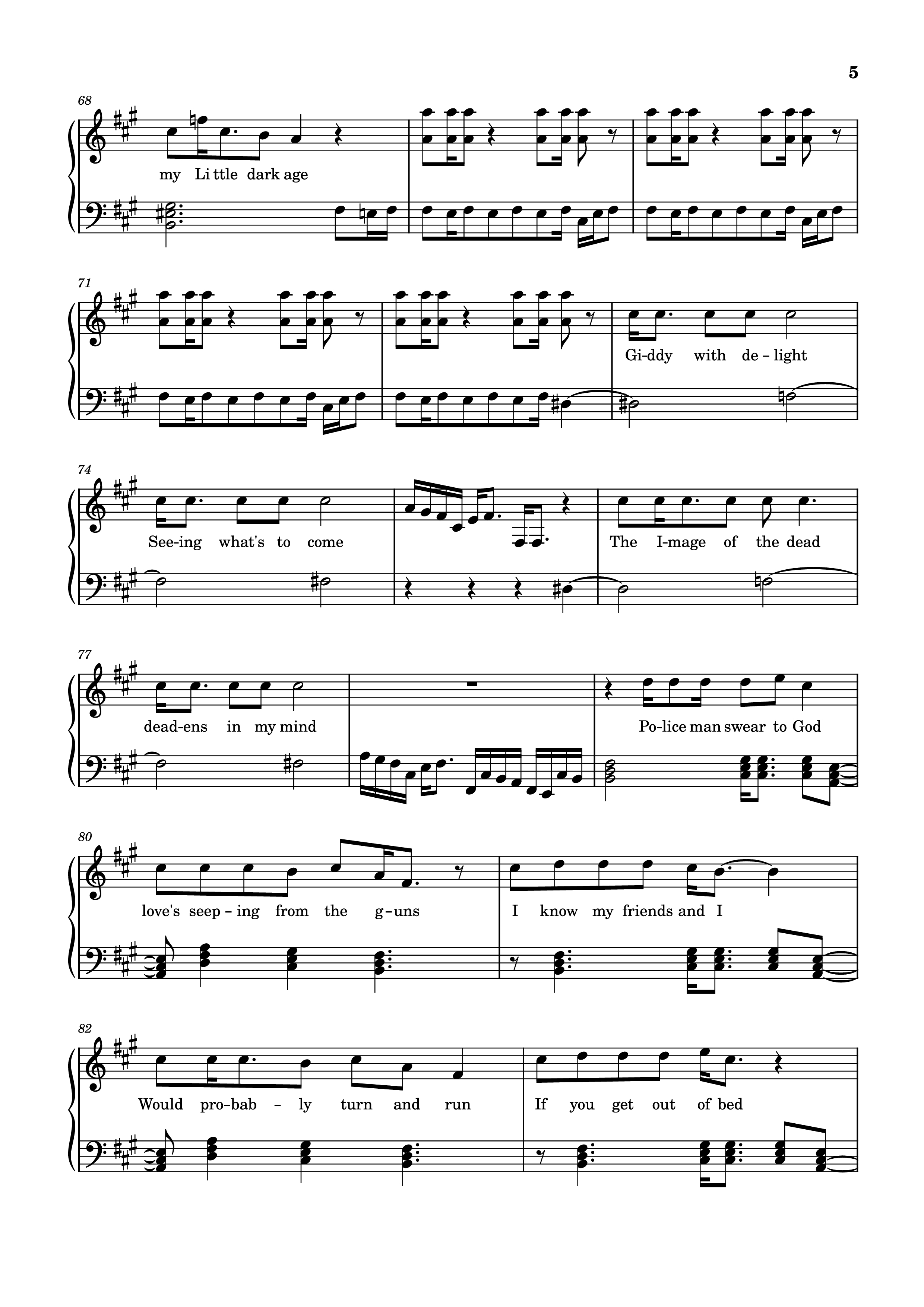 Page 5 of Sheet music PDF Piano Little Dark Age Piano - Orininal song by MGMT