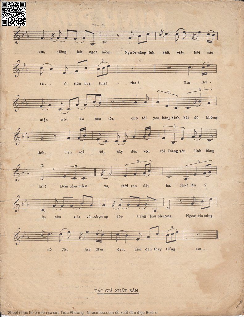 Page 3 of Sheet music PDF Kẻ ở miền xa - Trúc Phương