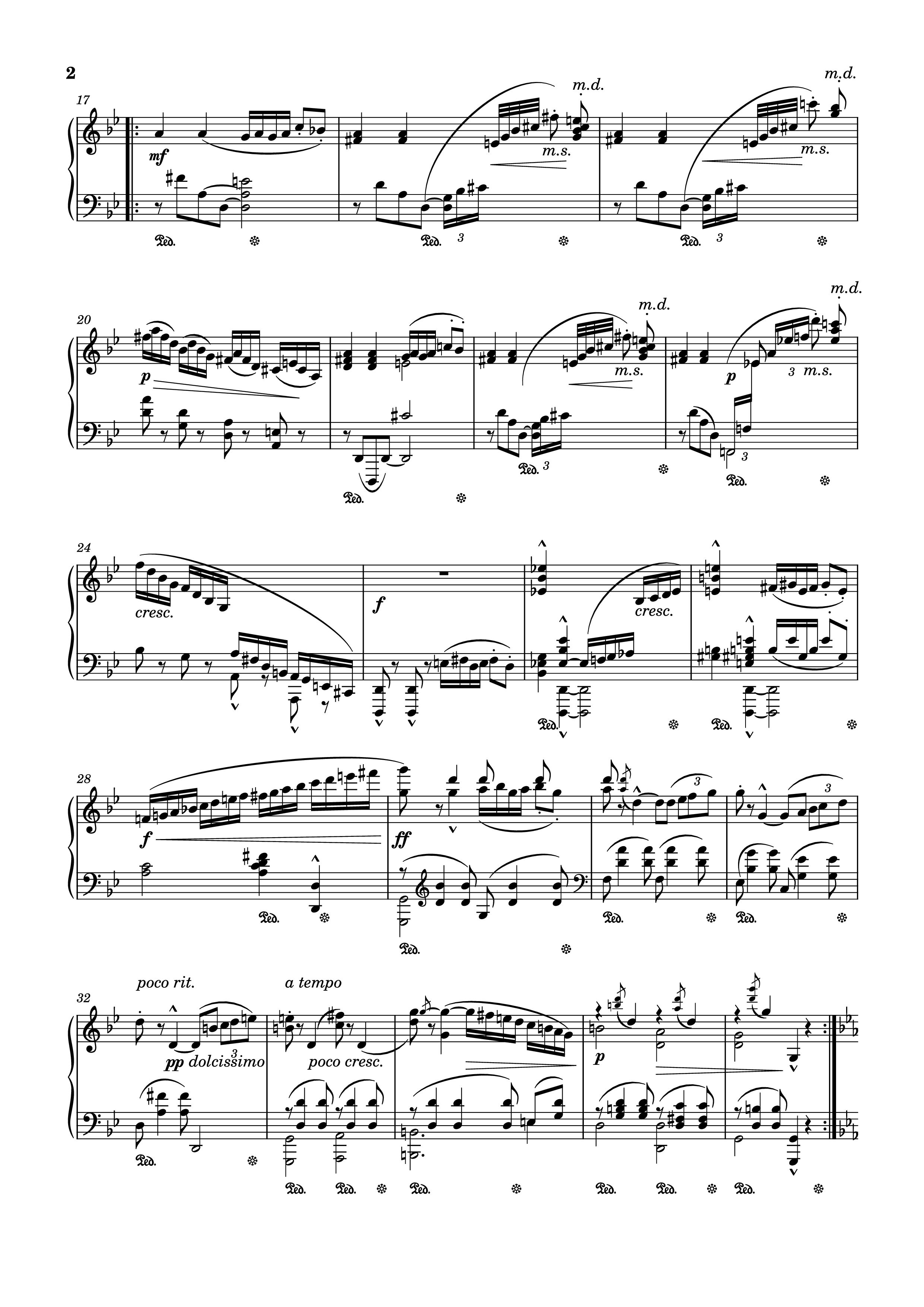 Page 2 of Sheet music PDF Piano Arabesque No. 1 in G Minor Piano - Cécile Chaminade