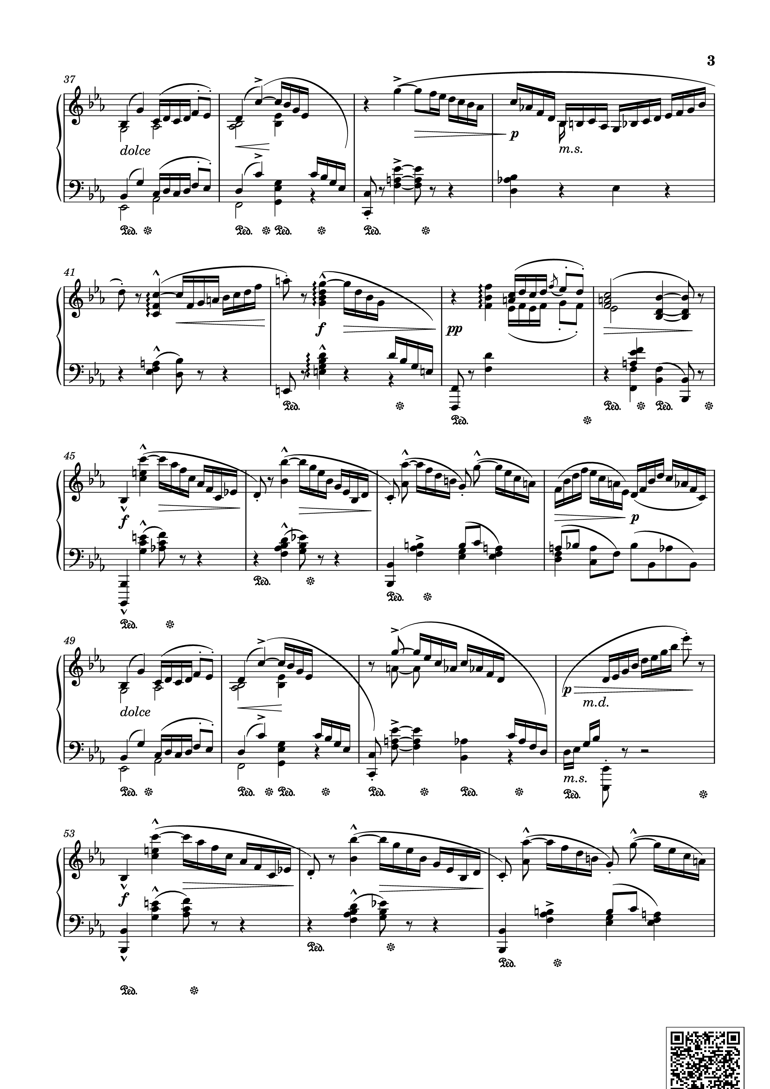 Page 3 of Sheet music PDF Piano Arabesque No. 1 in G Minor Piano - Cécile Chaminade