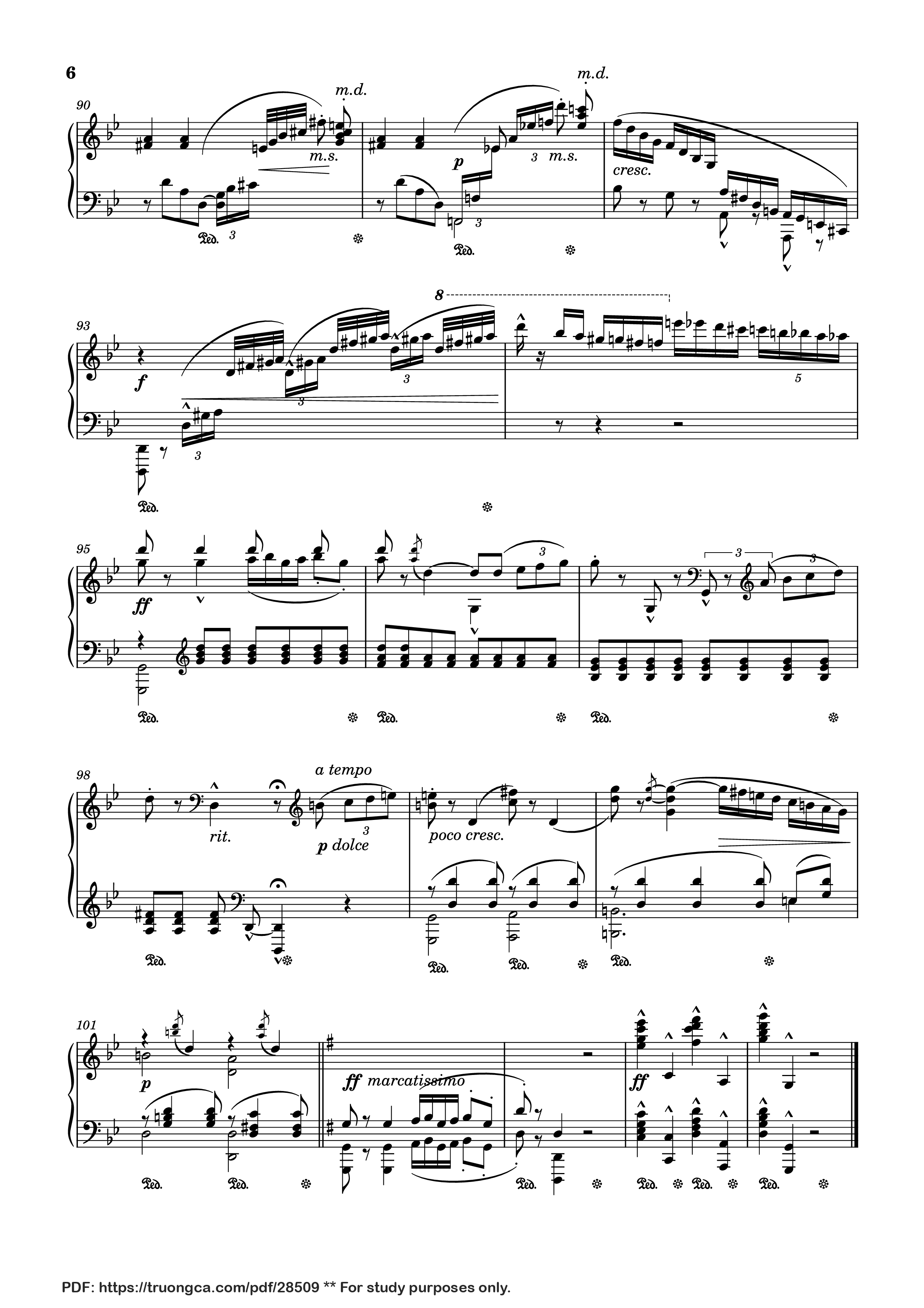 Page 6 of Sheet music PDF Piano Arabesque No. 1 in G Minor Piano - Cécile Chaminade